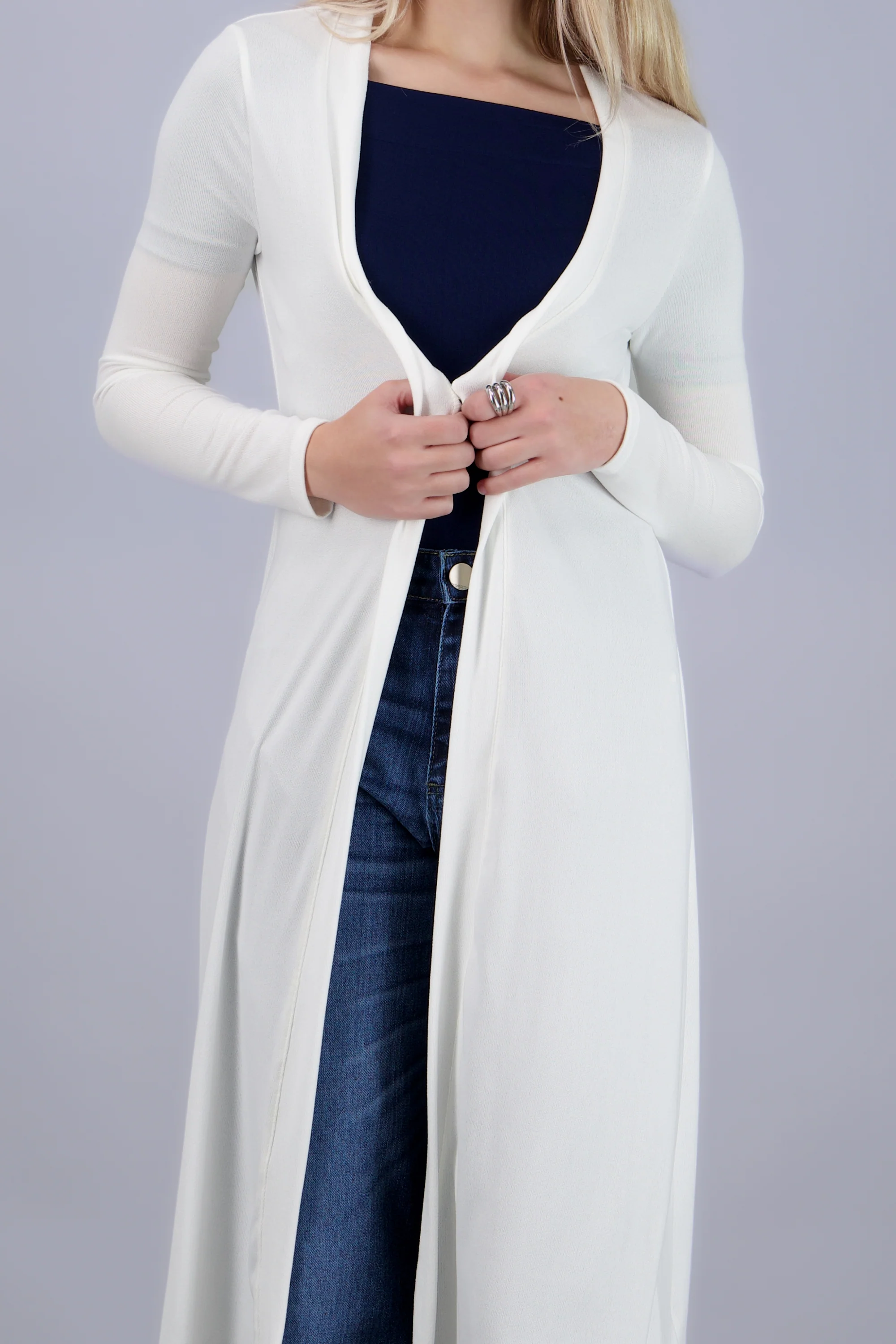 Cardigan liso largo - Image 5