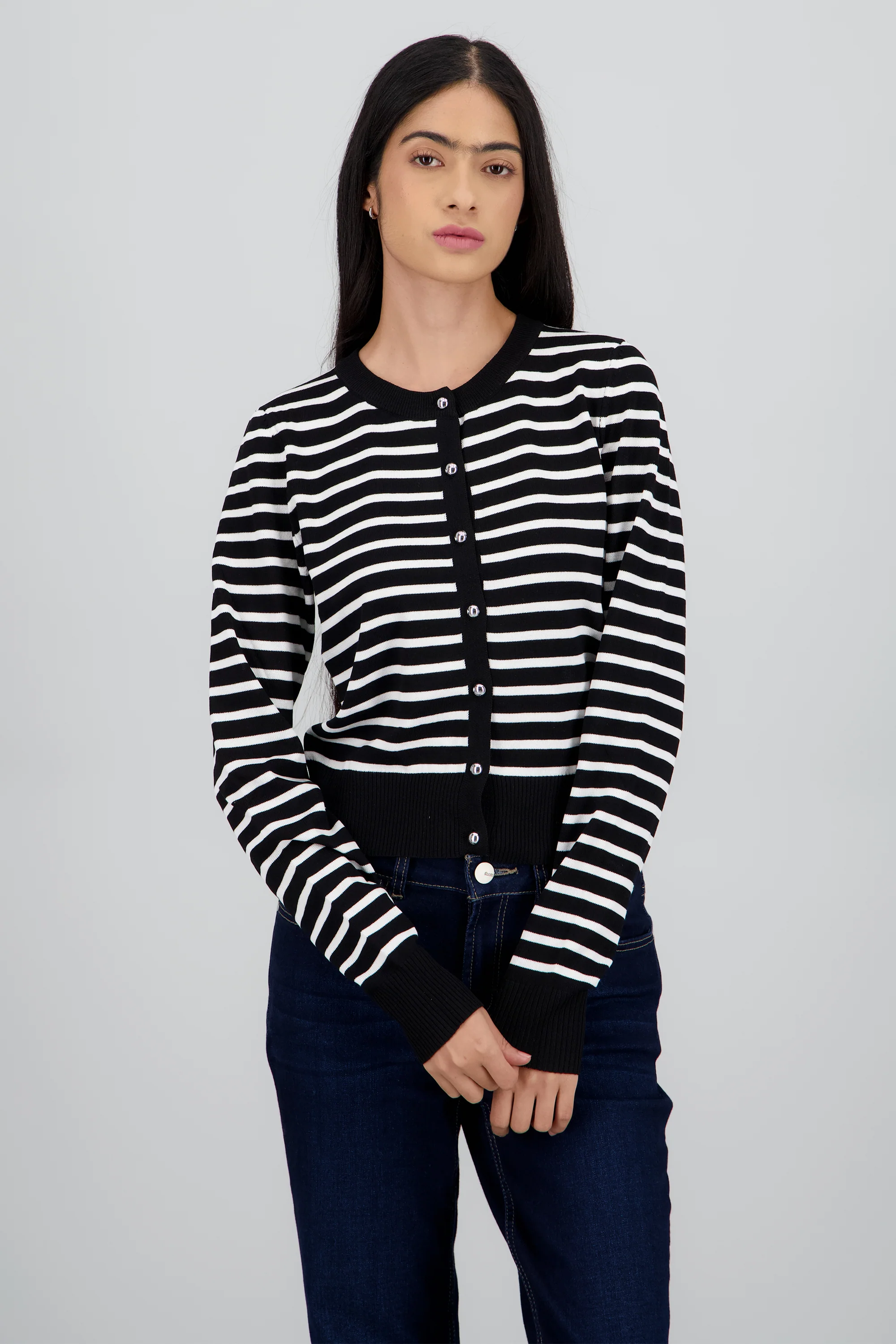 Cardigan rayas detalle botones
