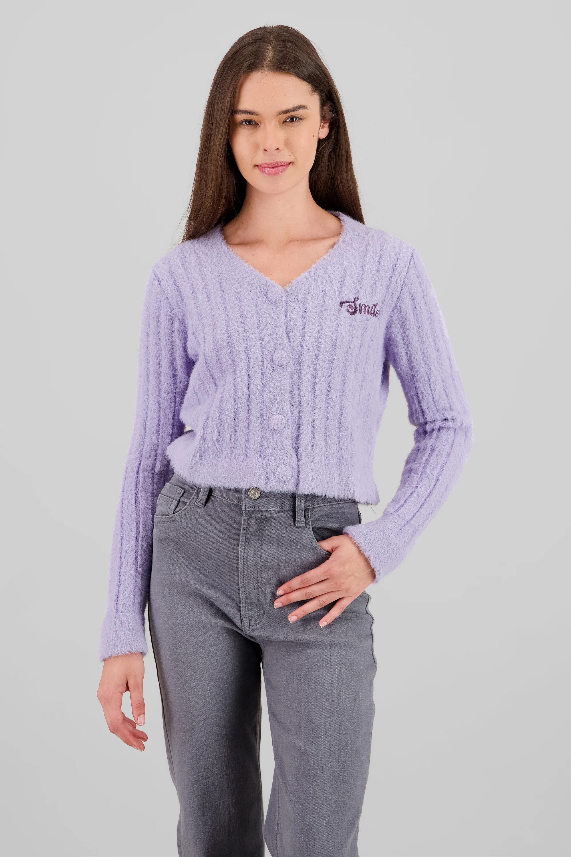 Cardigan suave detalle parche