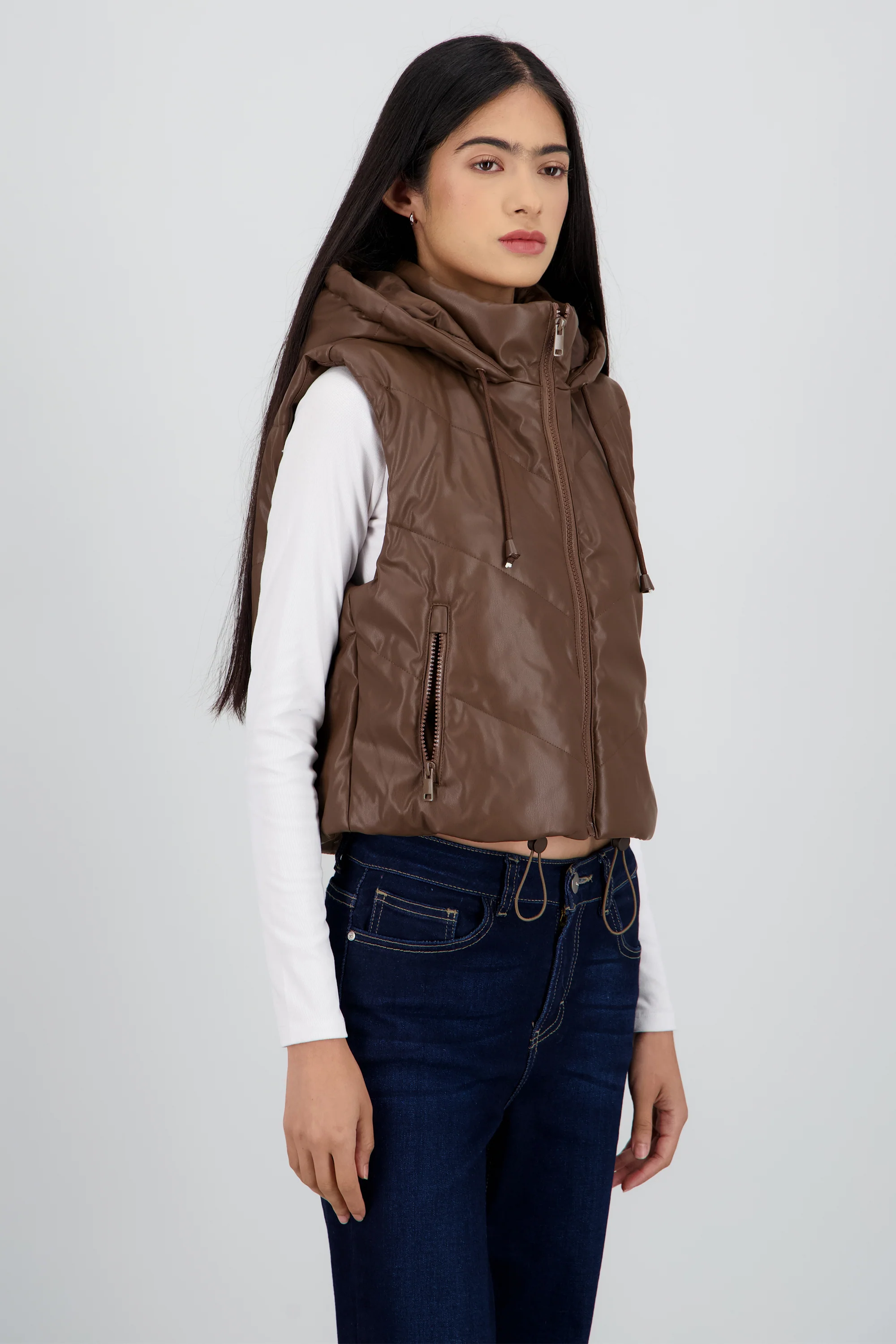 Chaleco capitonado con gorro - Image 3