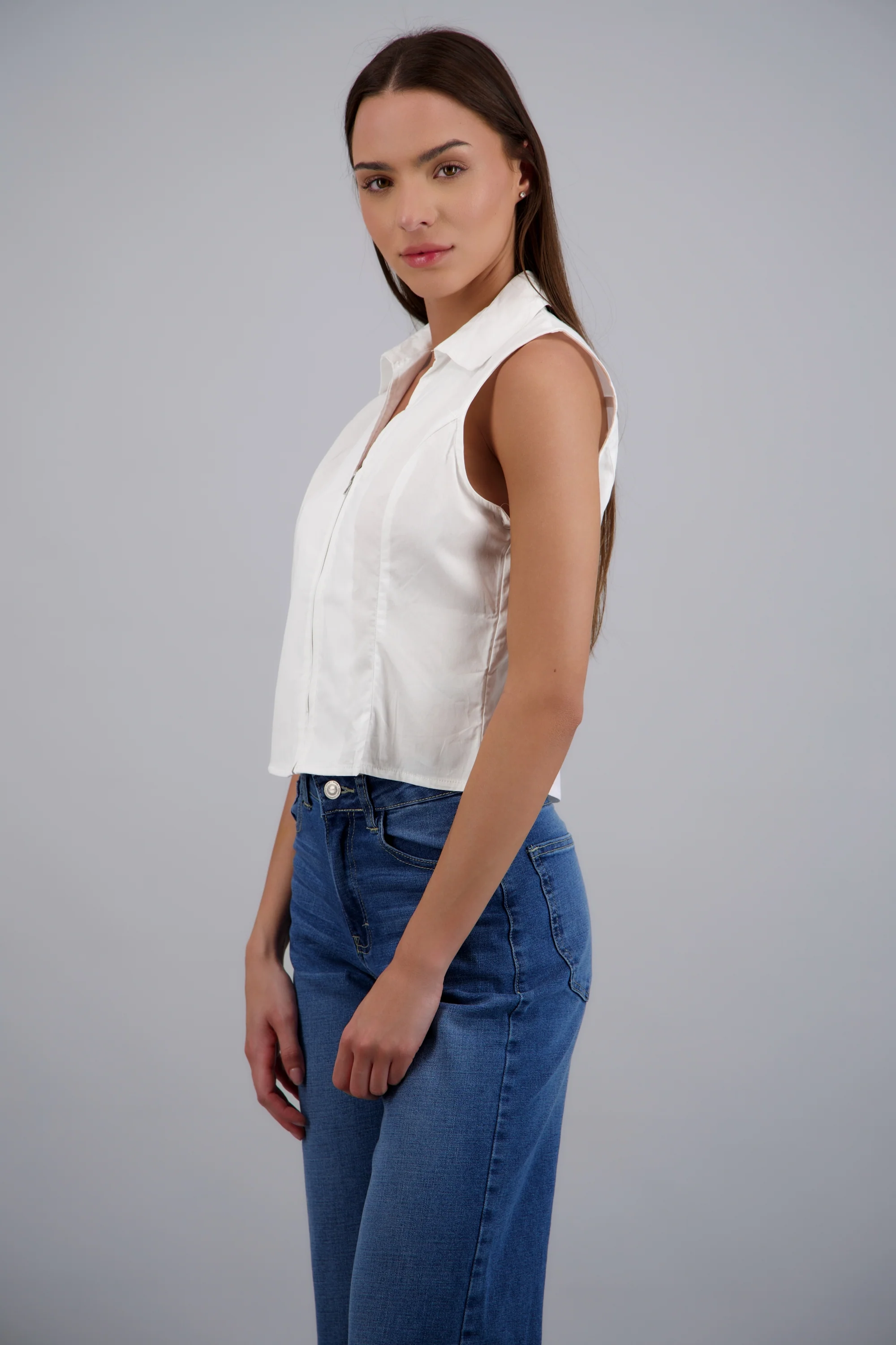 Chaleco estructurado cuello polo - Image 3