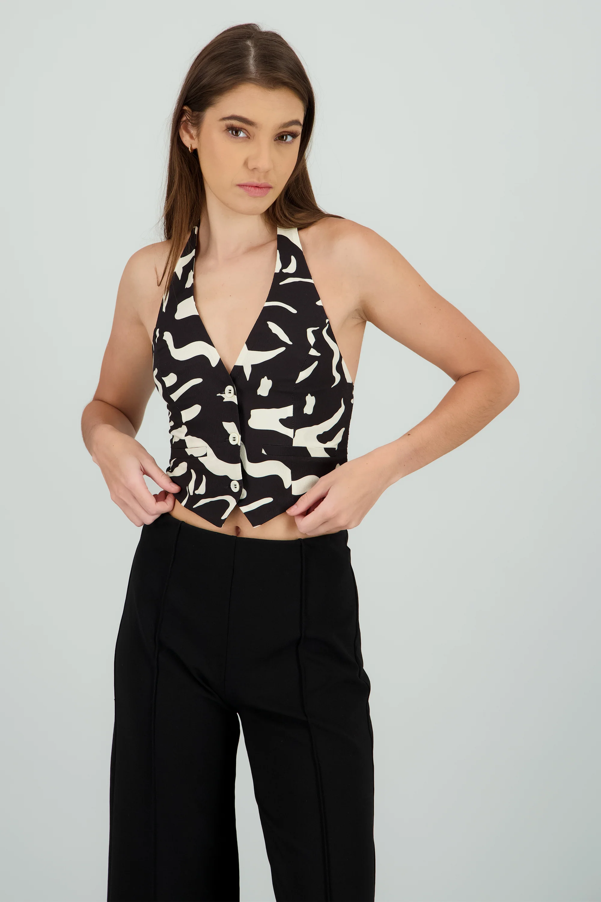 Chaleco halter detalle estampado - Image 2