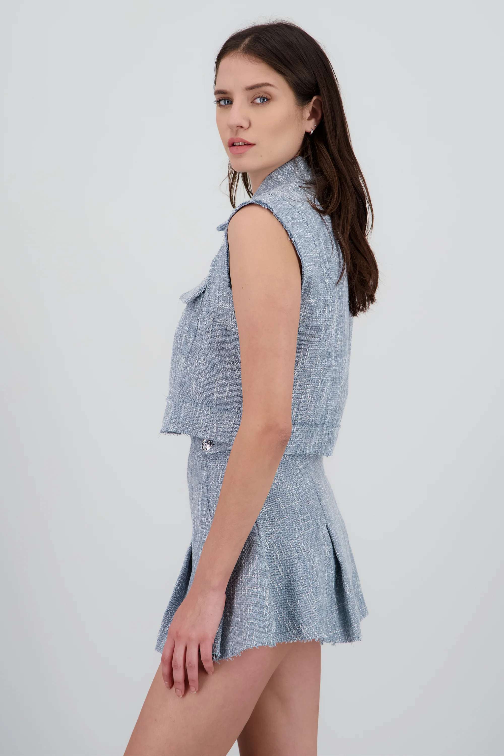 Chaleco tweed detalle botones - Image 3