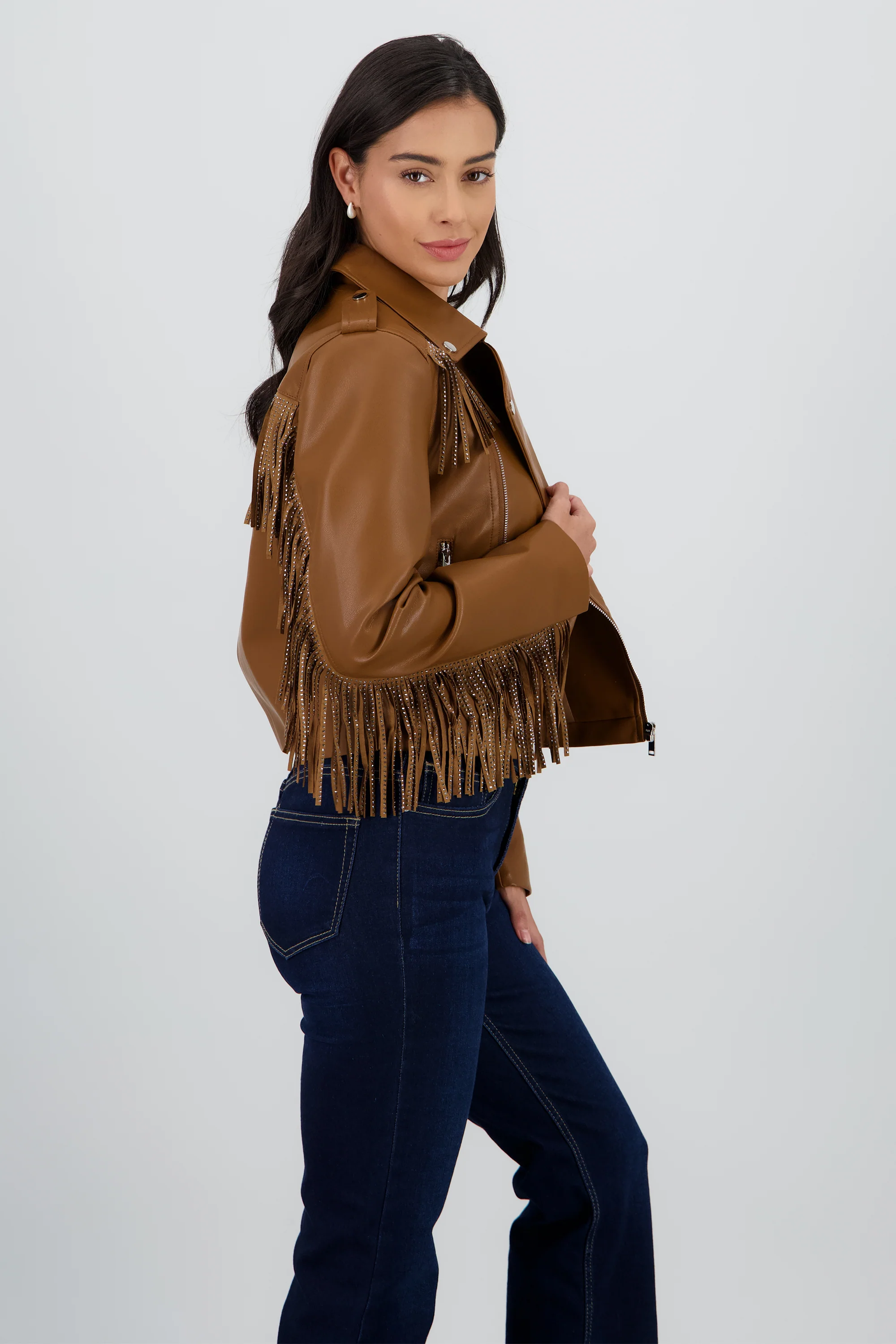 Chamarra Biker Fringe Brillos - Image 3