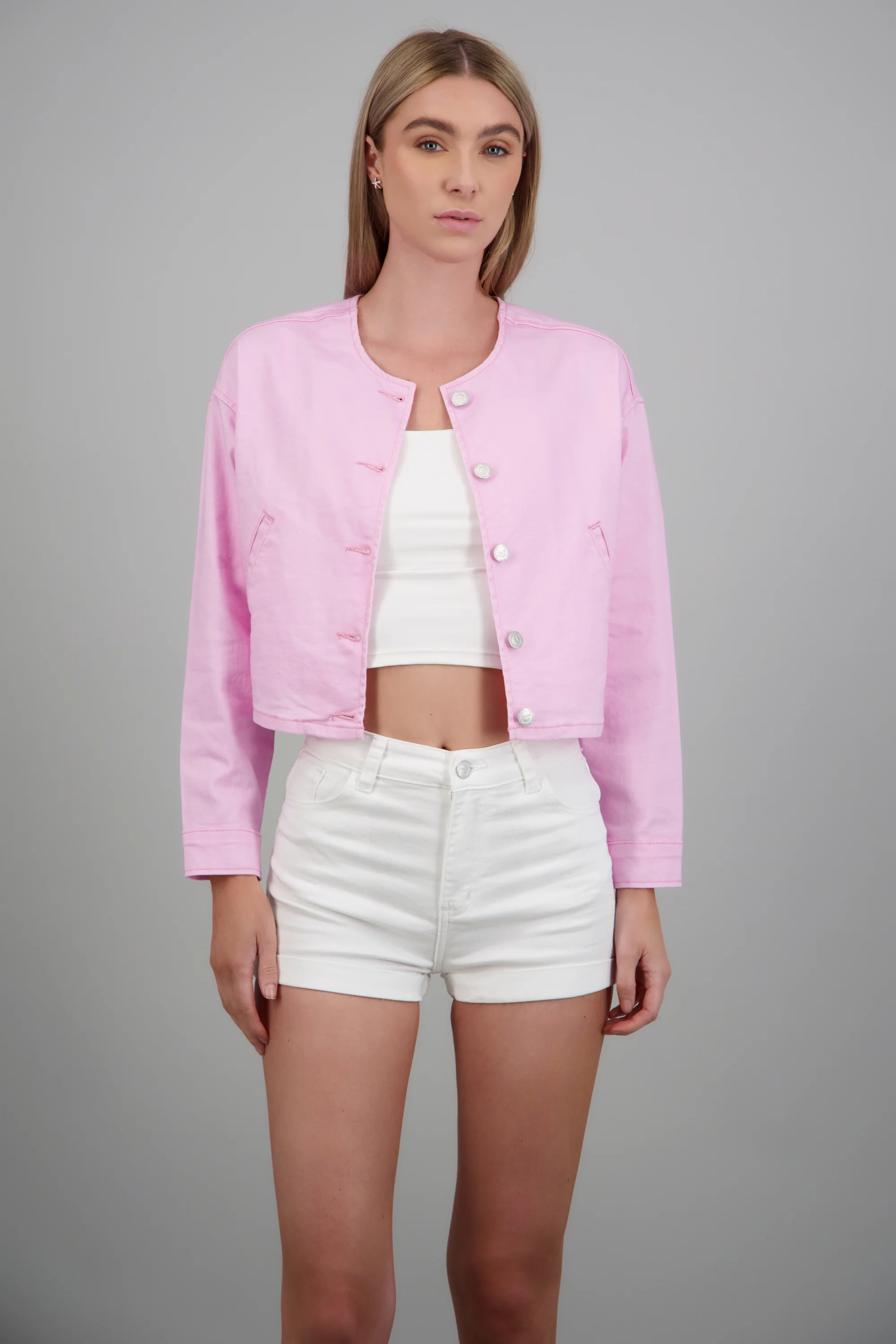 Chamarra denim bomber