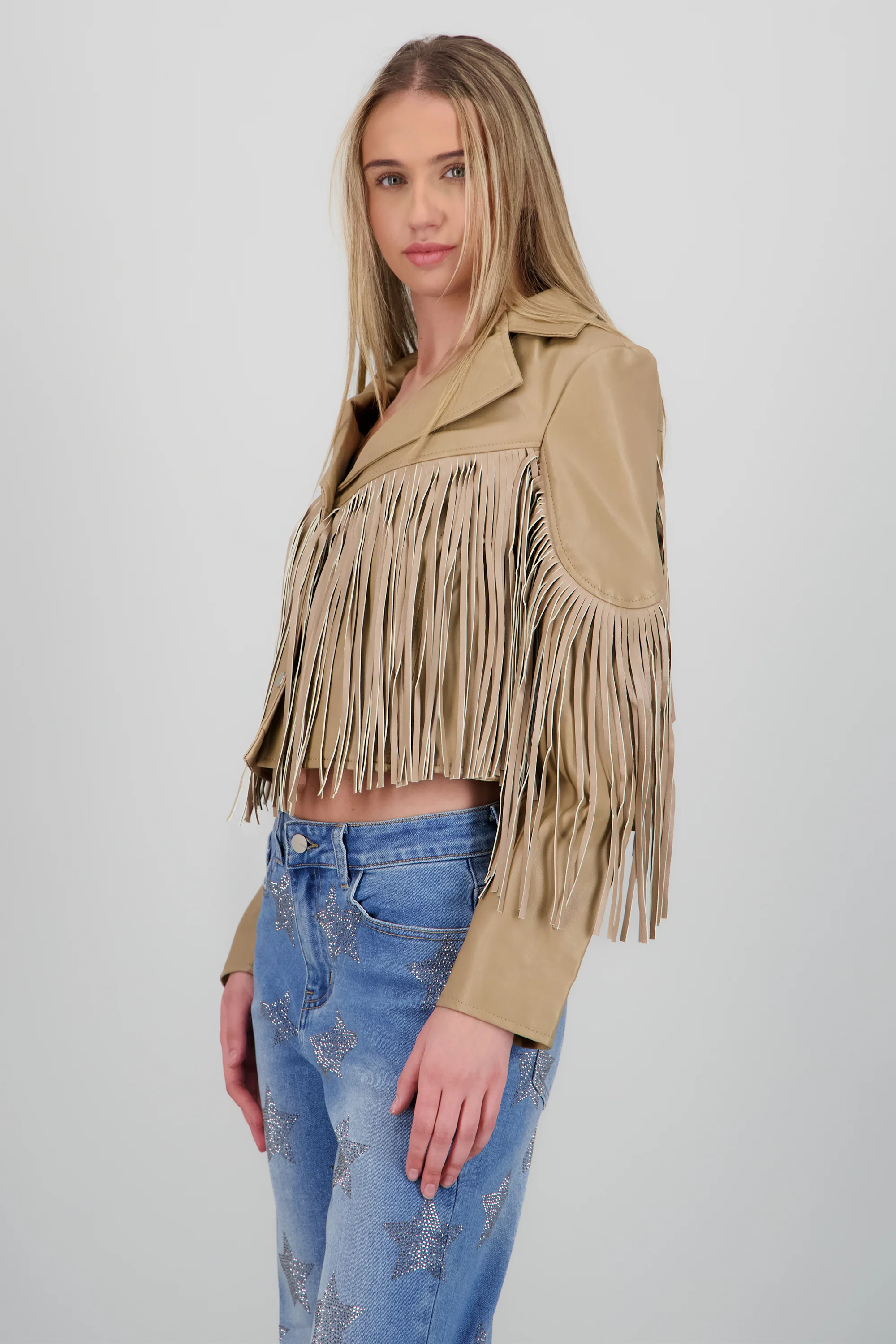 Chamarra fringe PU - Image 3
