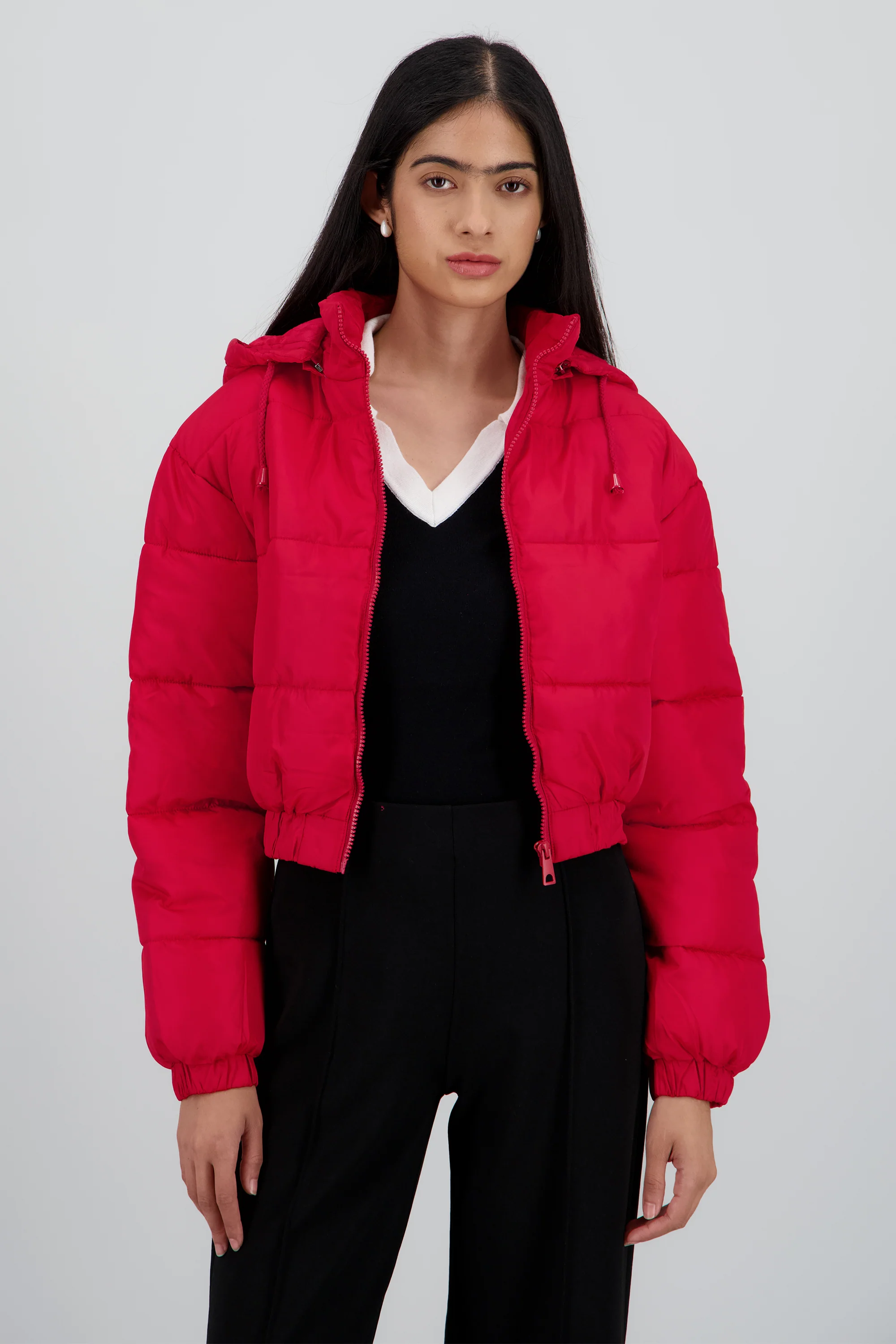 Chamarra puffer gorro