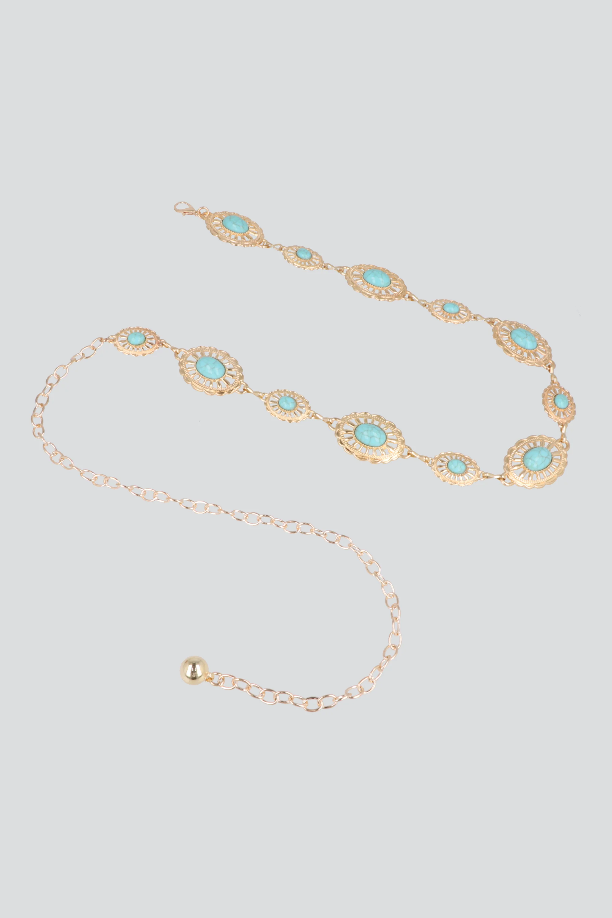 Cinturón cadena piedra boho