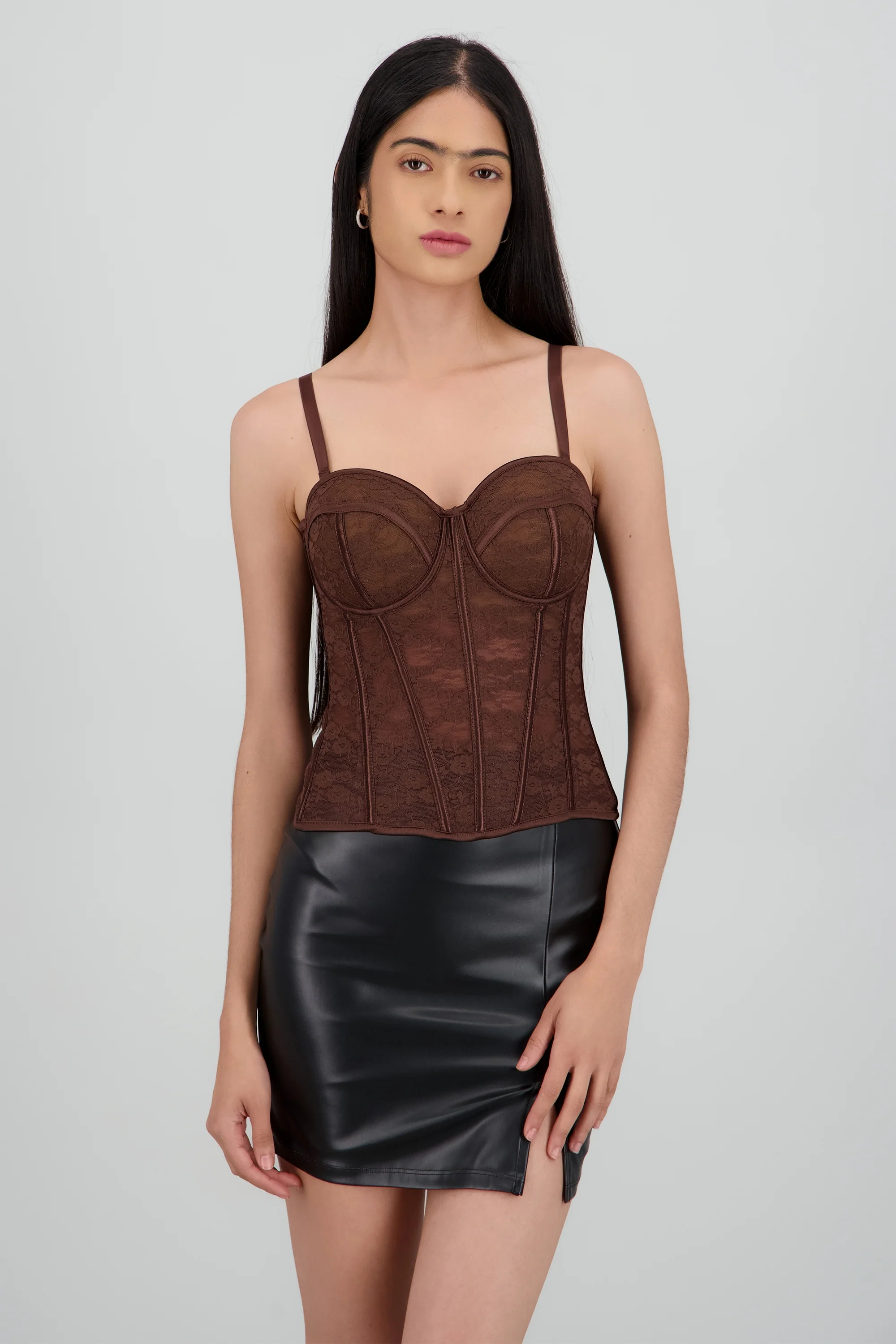 Corset copas encaje liso