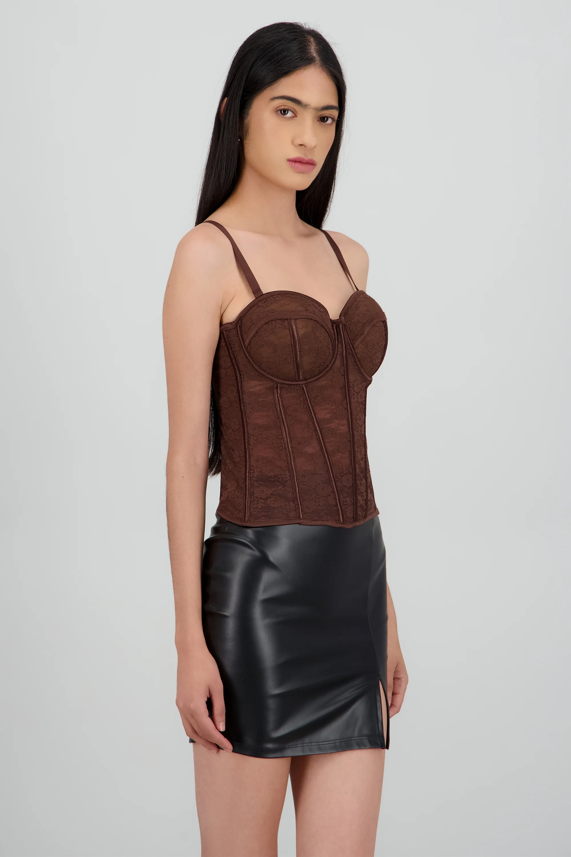 Corset copas encaje liso - Image 3