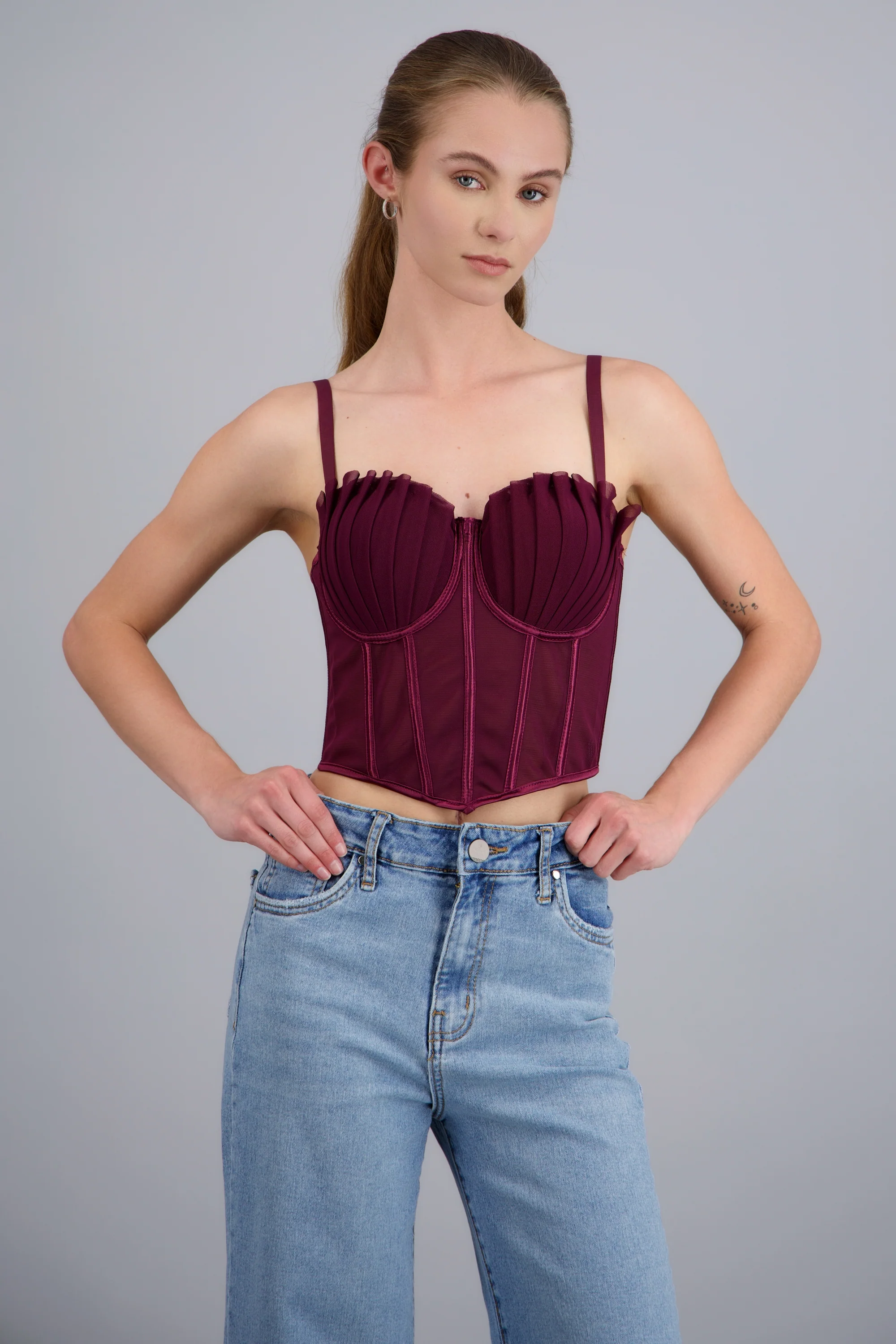 Corset varillas det plisado copas