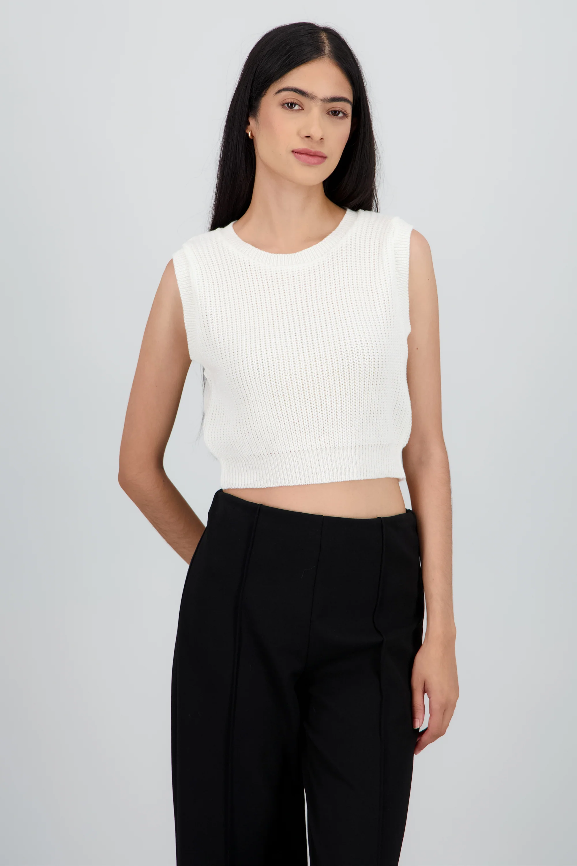 Crop top tejido de punto