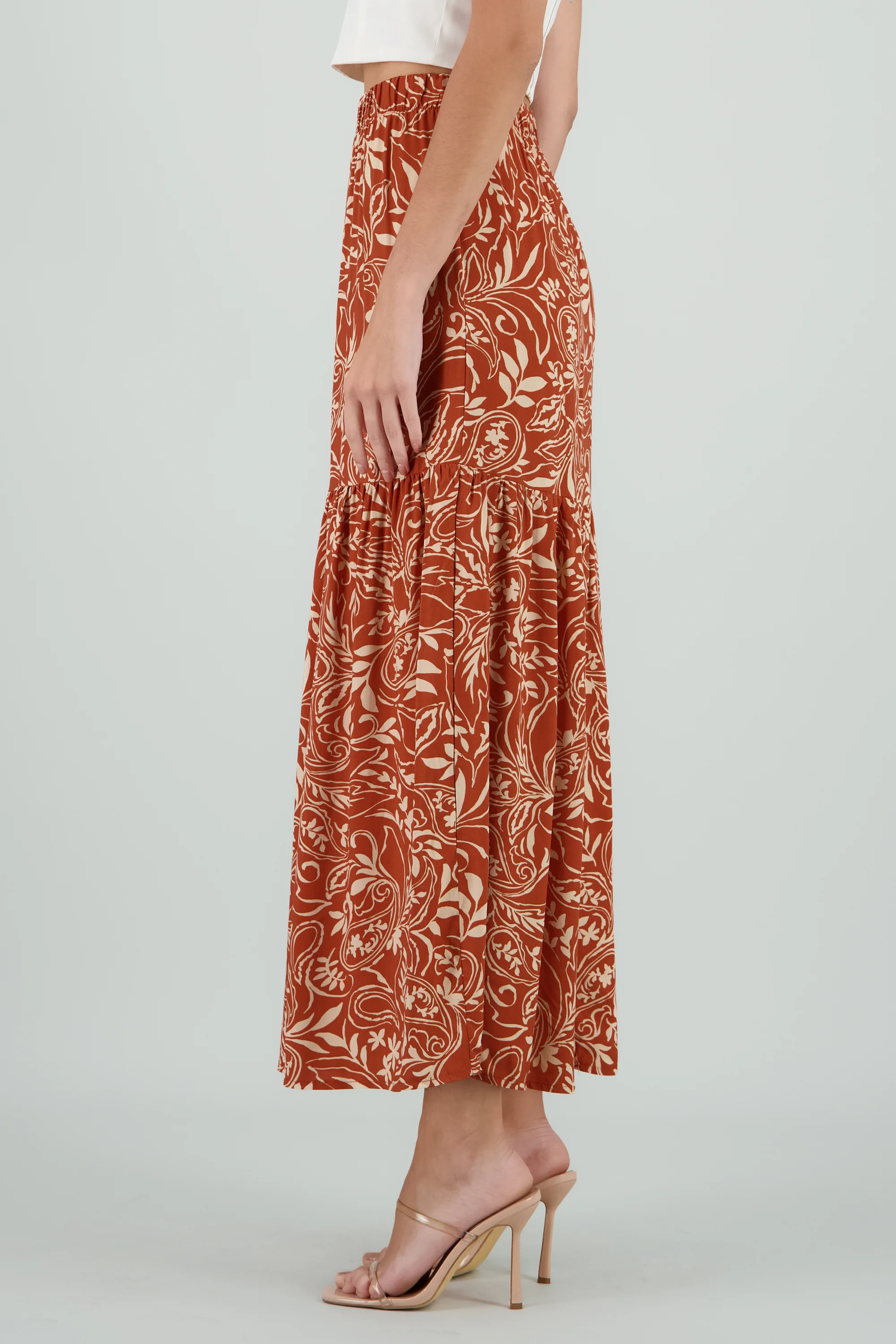 Falda amplio estampado tropical - Image 3