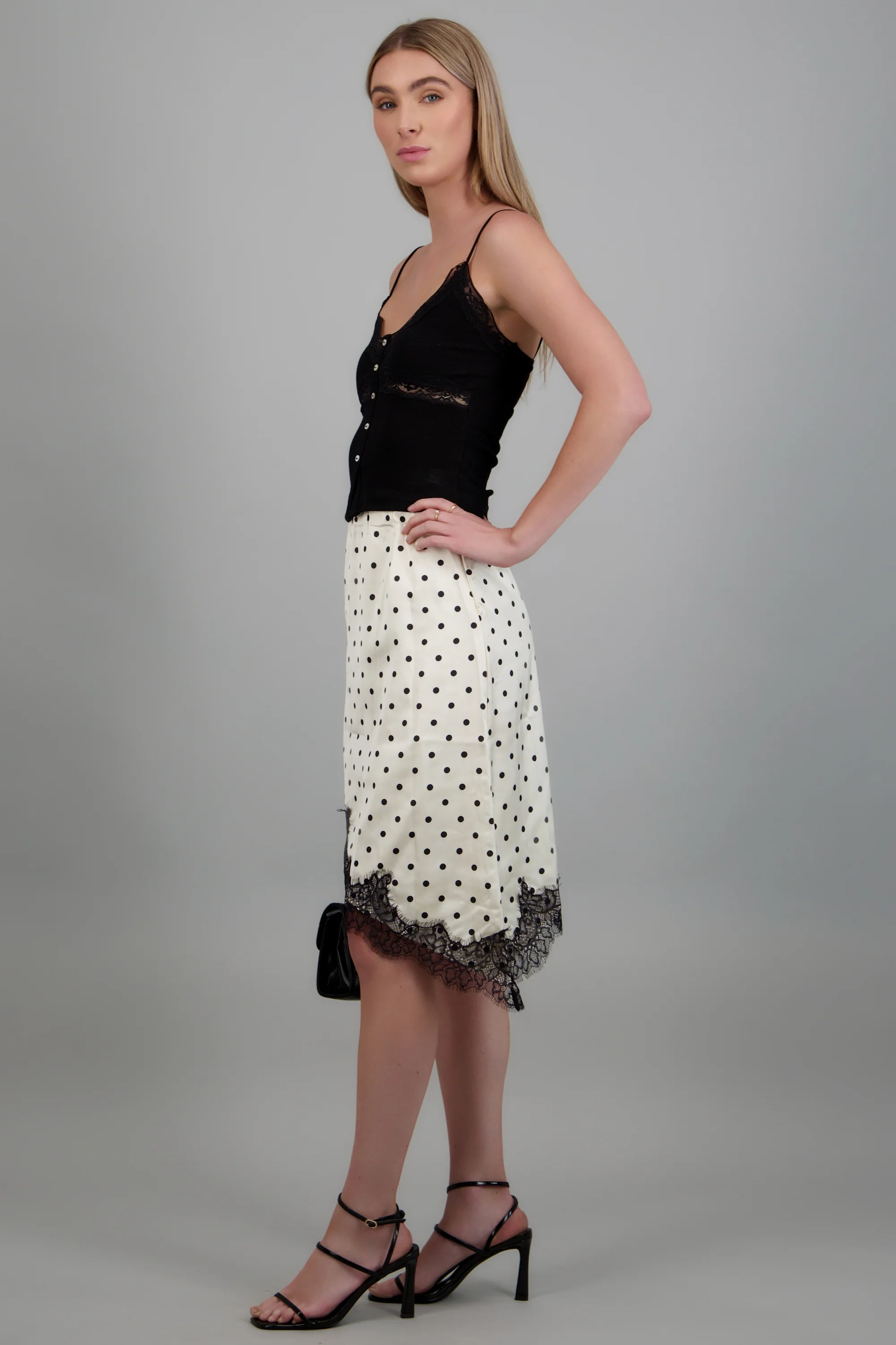 Falda asimetrica estampada polka dots - Image 2