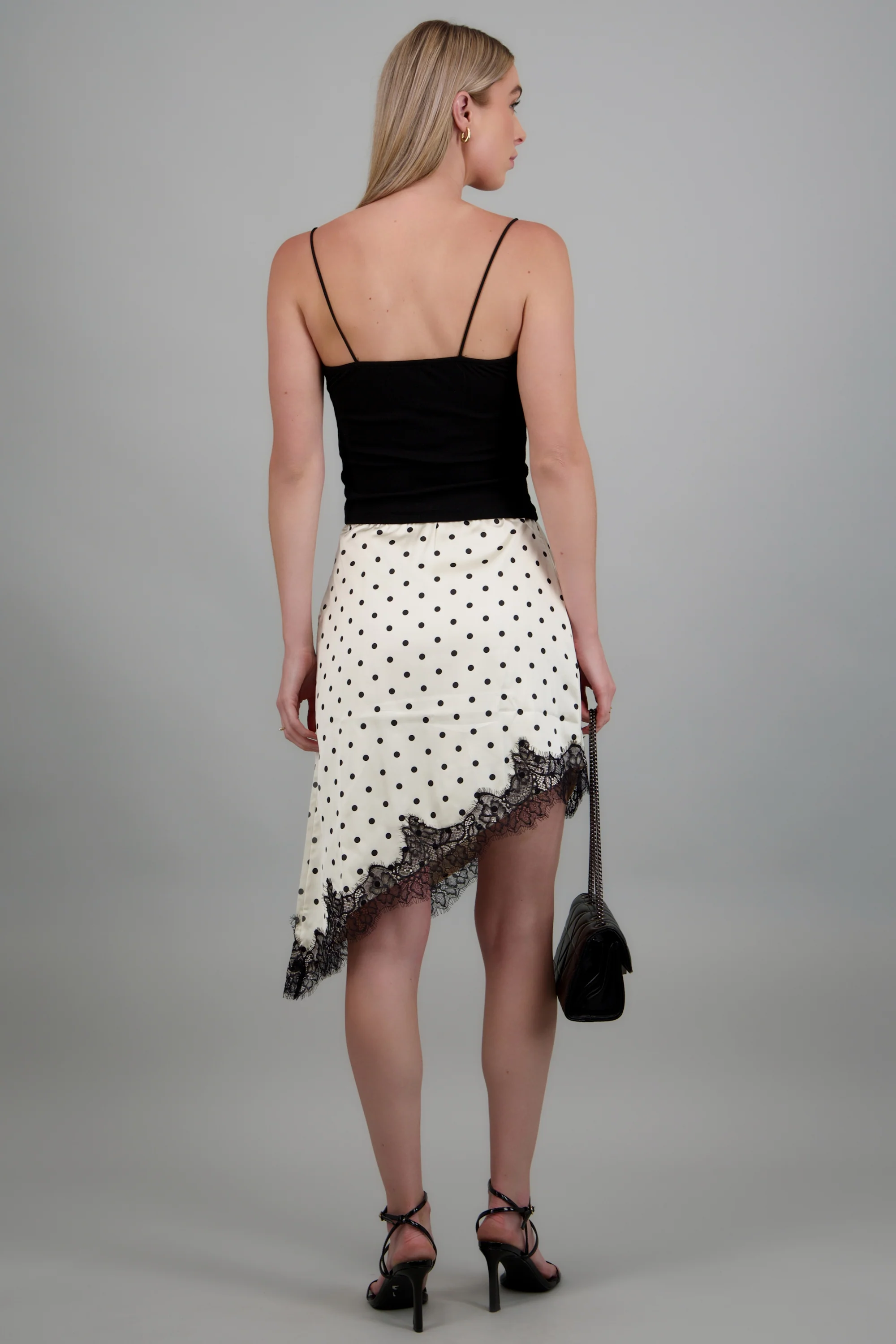 Falda asimetrica estampada polka dots - Image 4