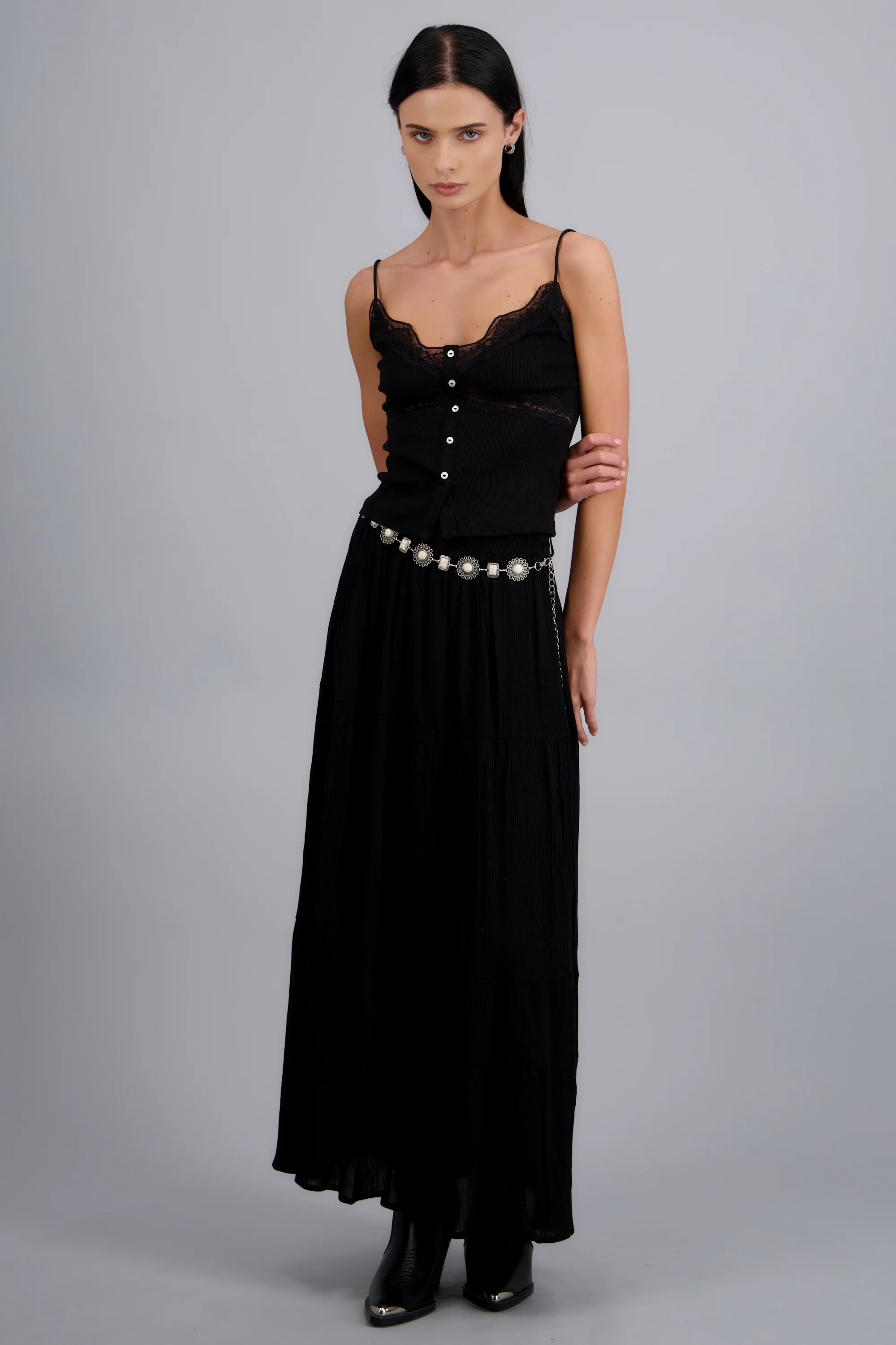 Falda maxi con detalle cinturon - Image 3