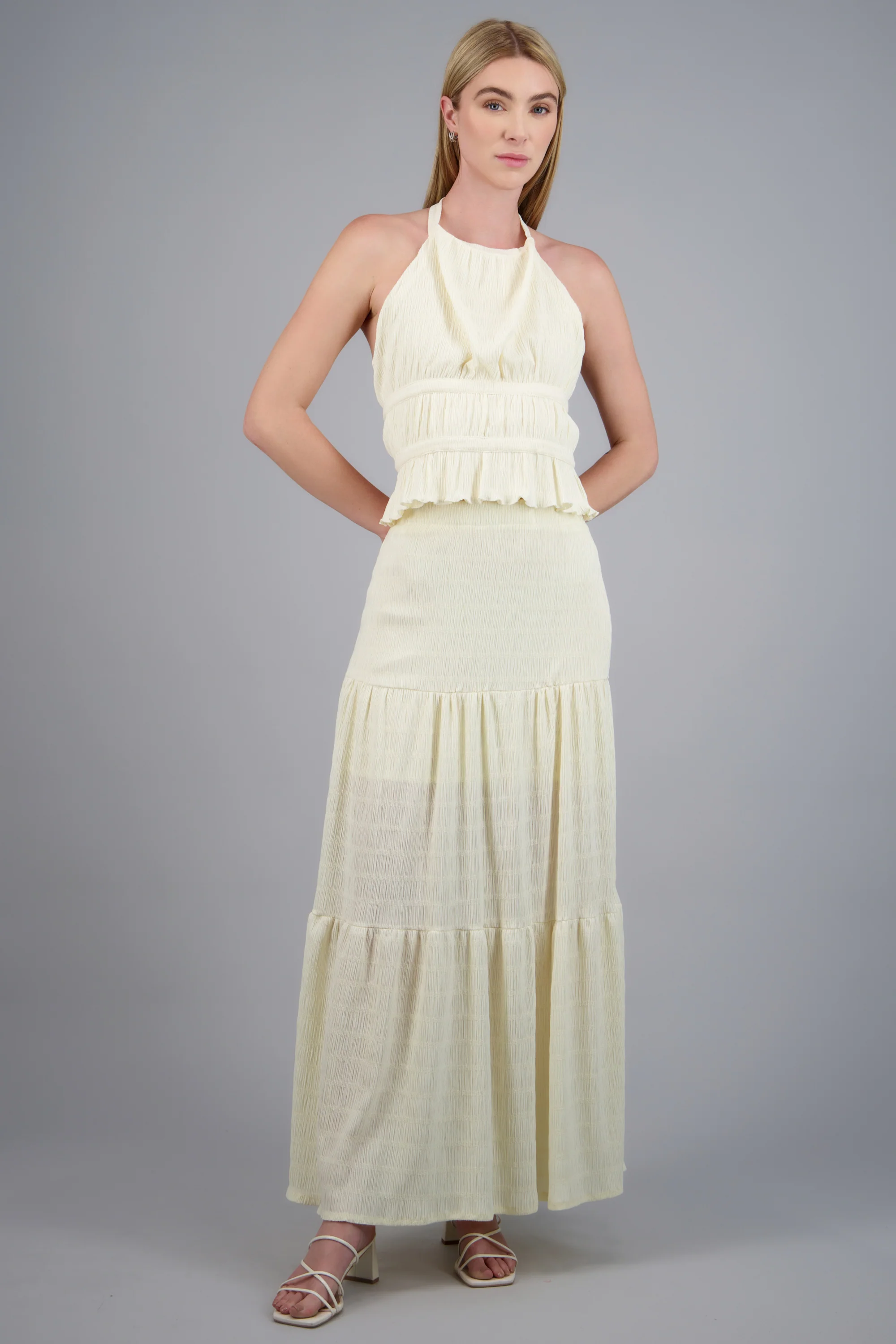 Falda maxi detalle olanes