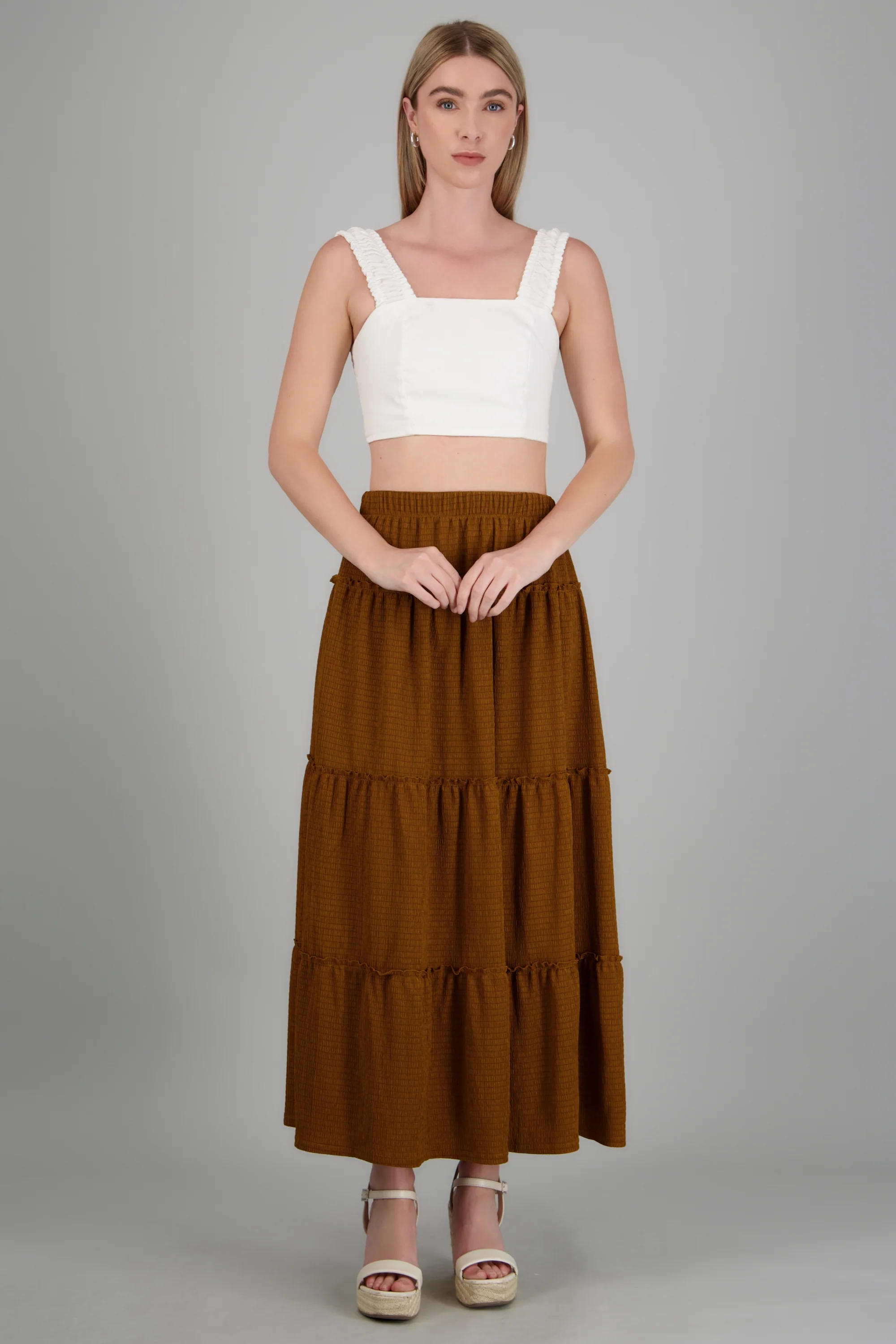 Falda maxi detalle olanes