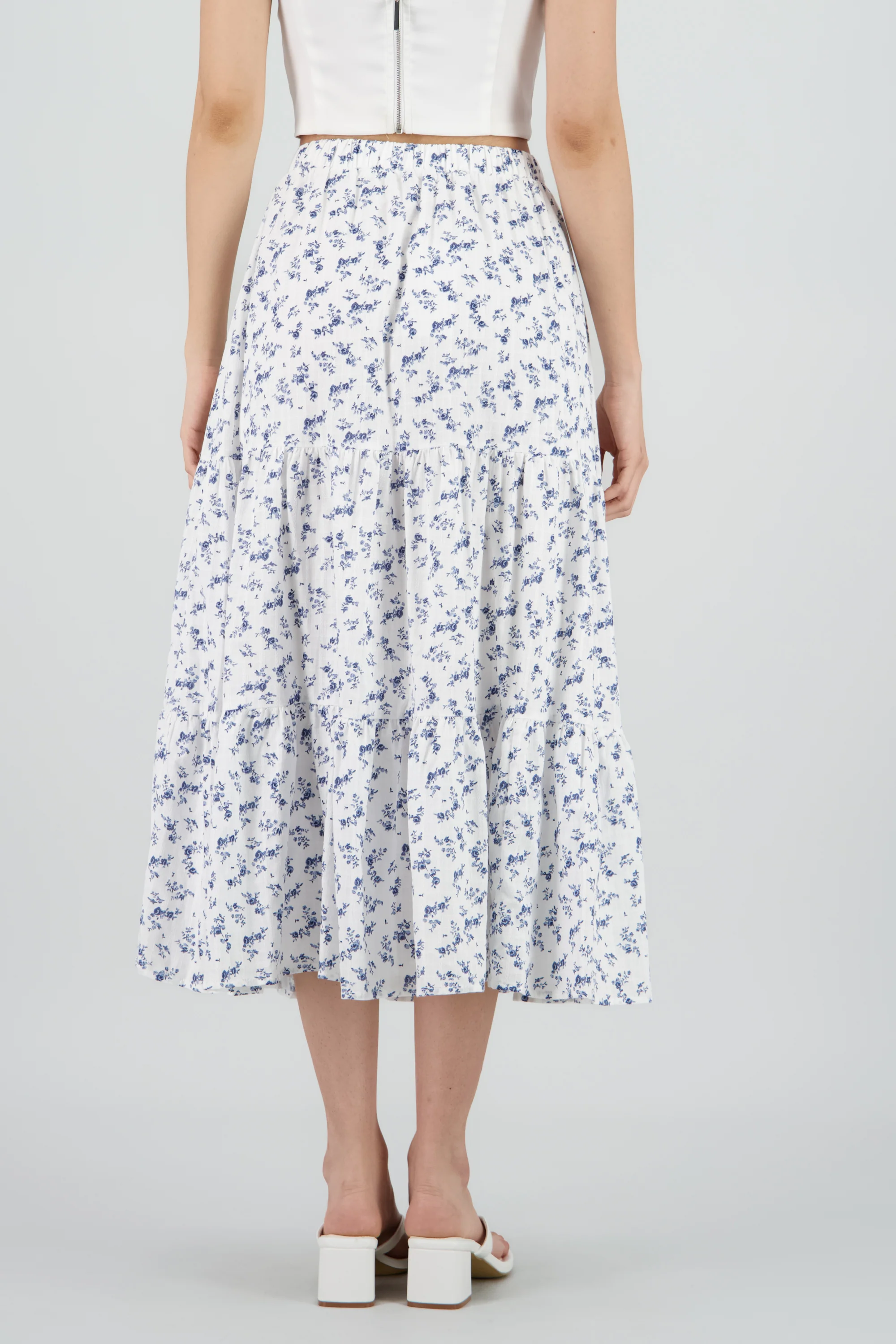 Falda maxi flores textura - Image 4