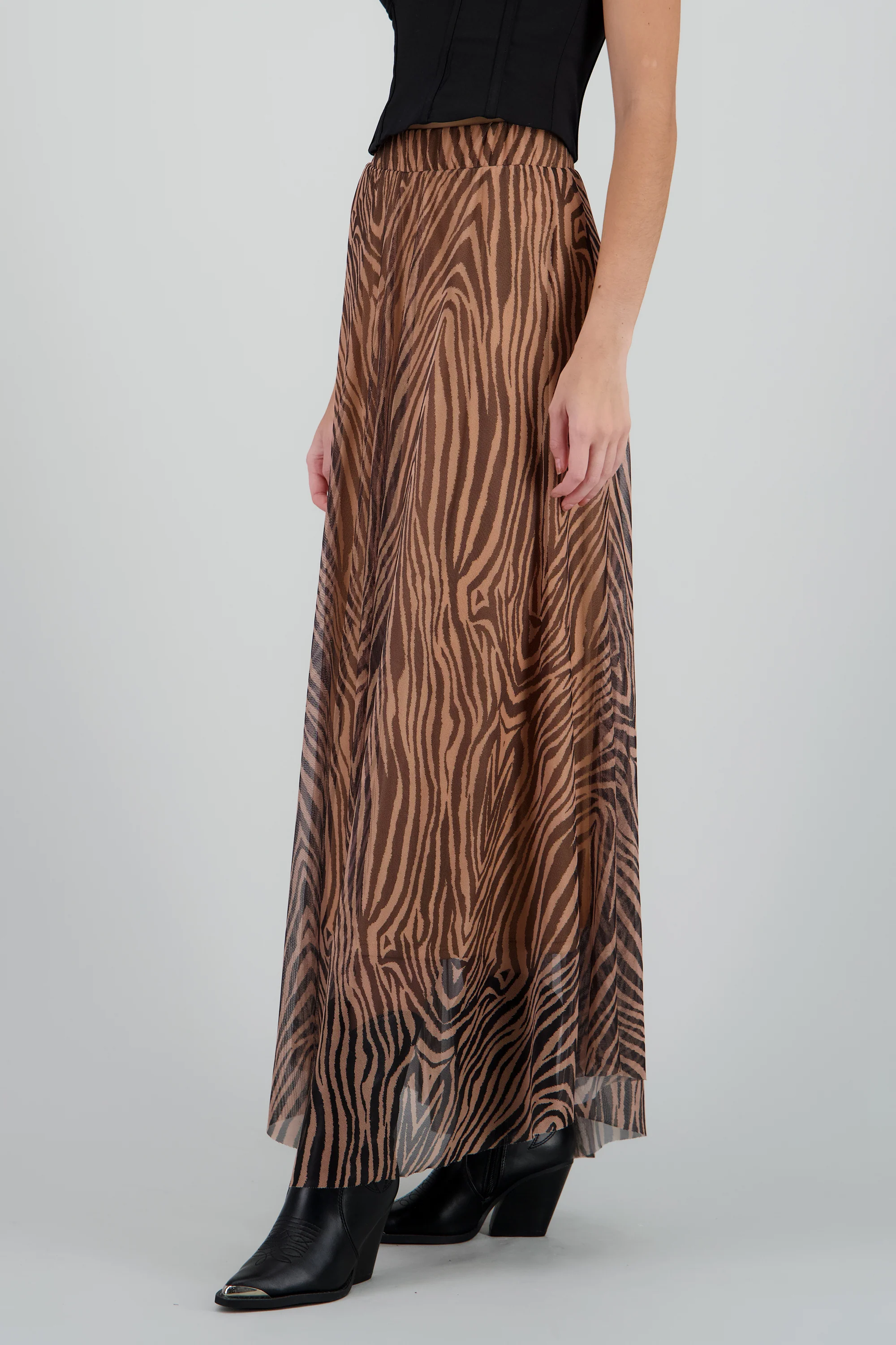 Falda maxi lisa amplia - Image 3