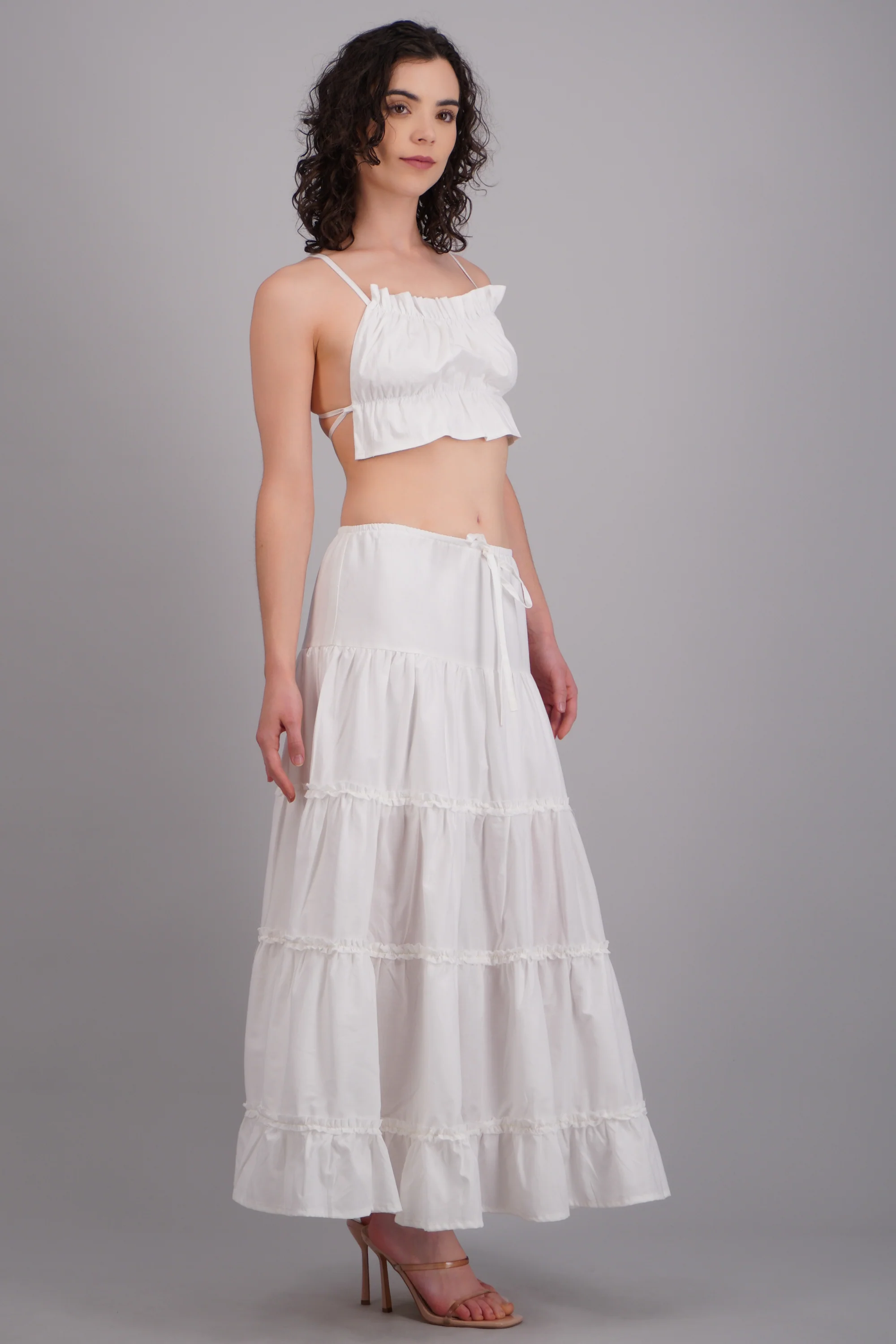 Falda maxi paneles detalle encaje - Image 3