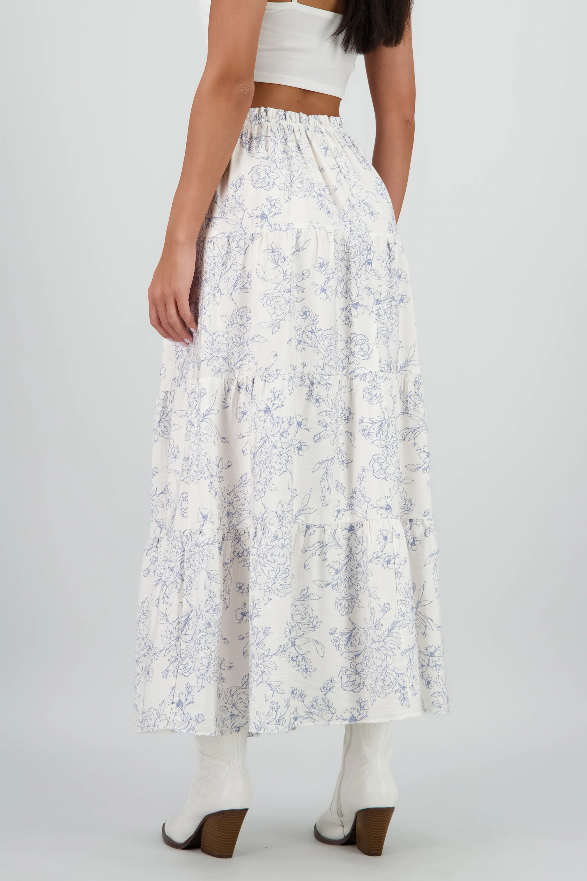 Falda maxi resorte estampado flores - Image 4