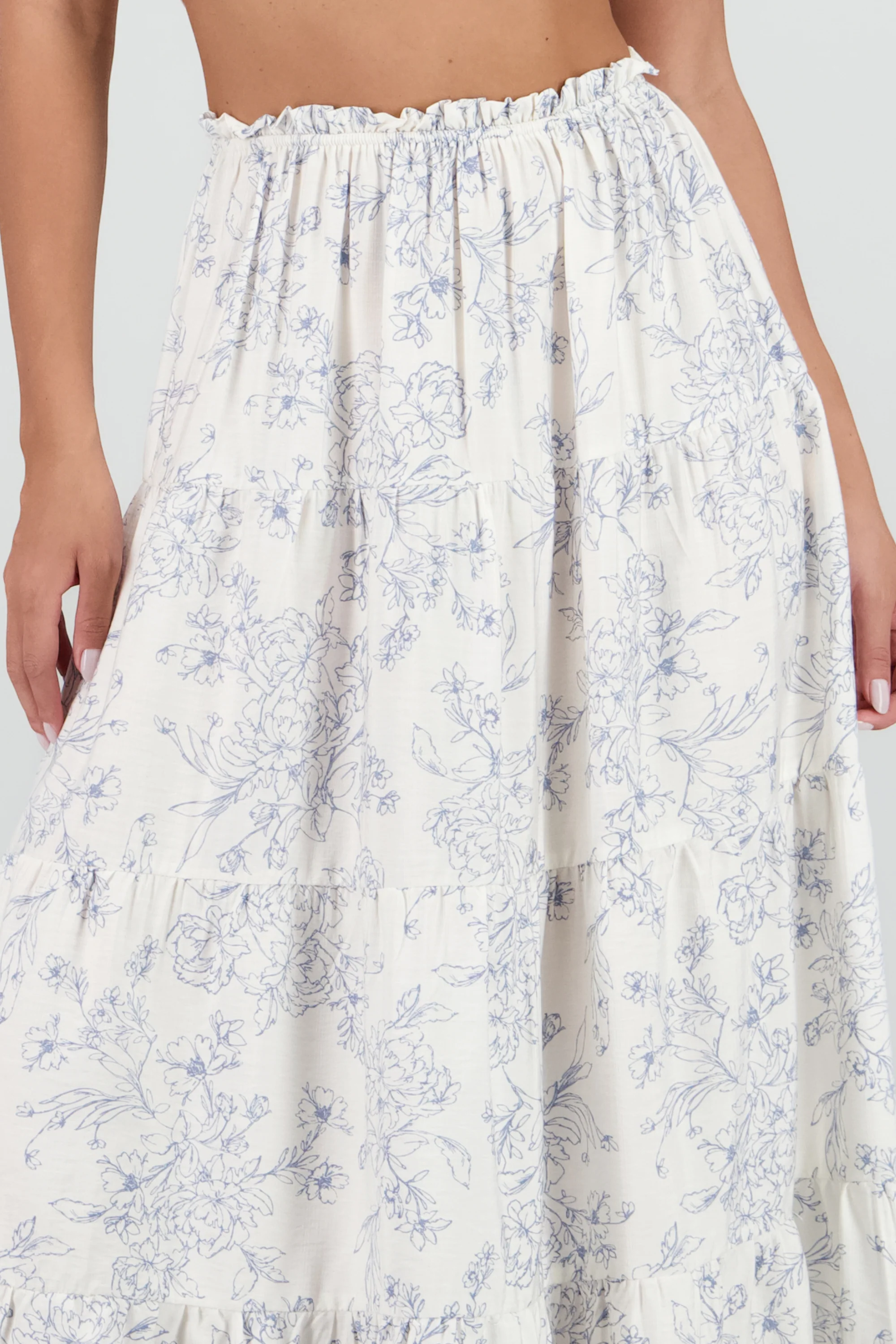 Falda maxi resorte estampado flores - Image 5