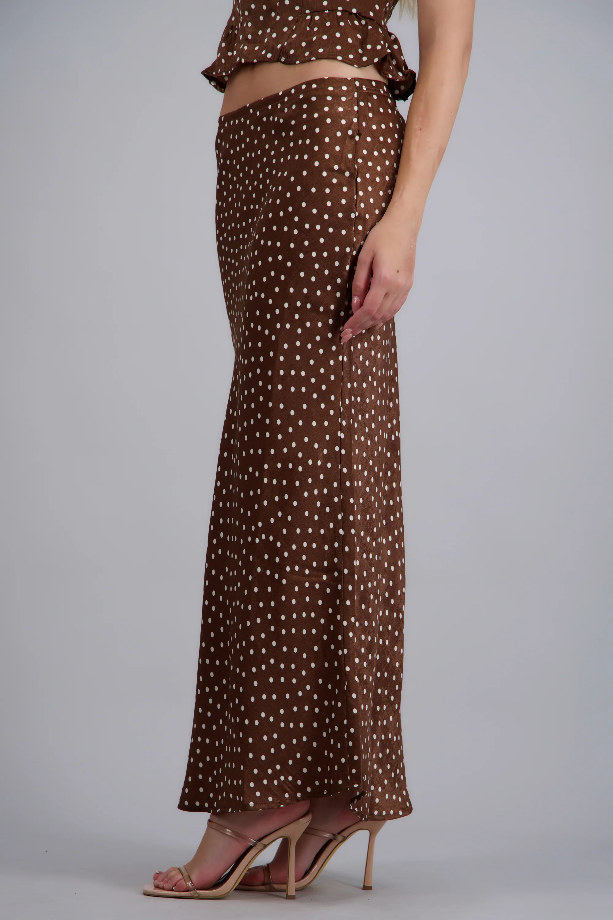 Falda maxi satinada polka dots - Image 2