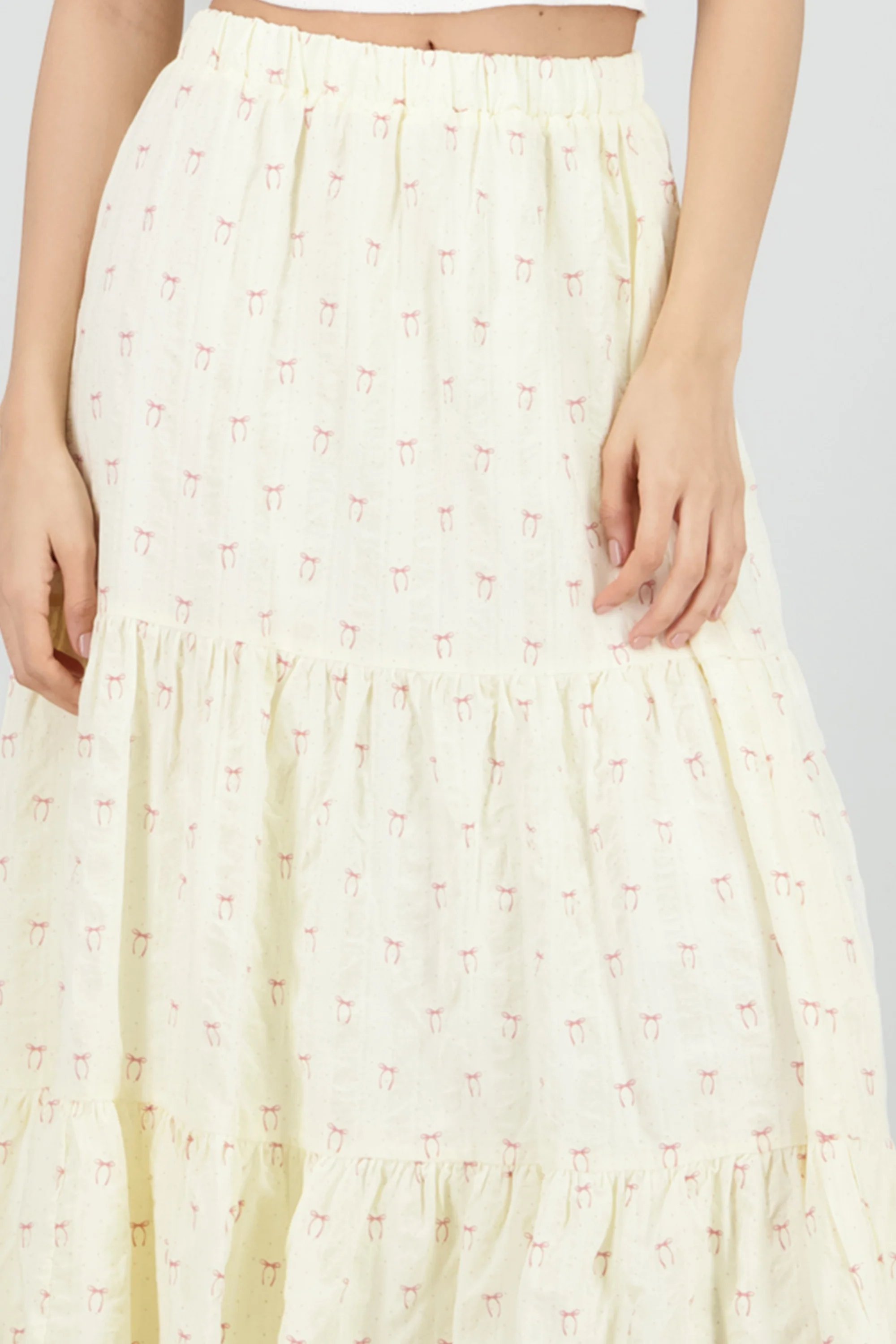 Falda midi estampado moños y polkas - Image 5