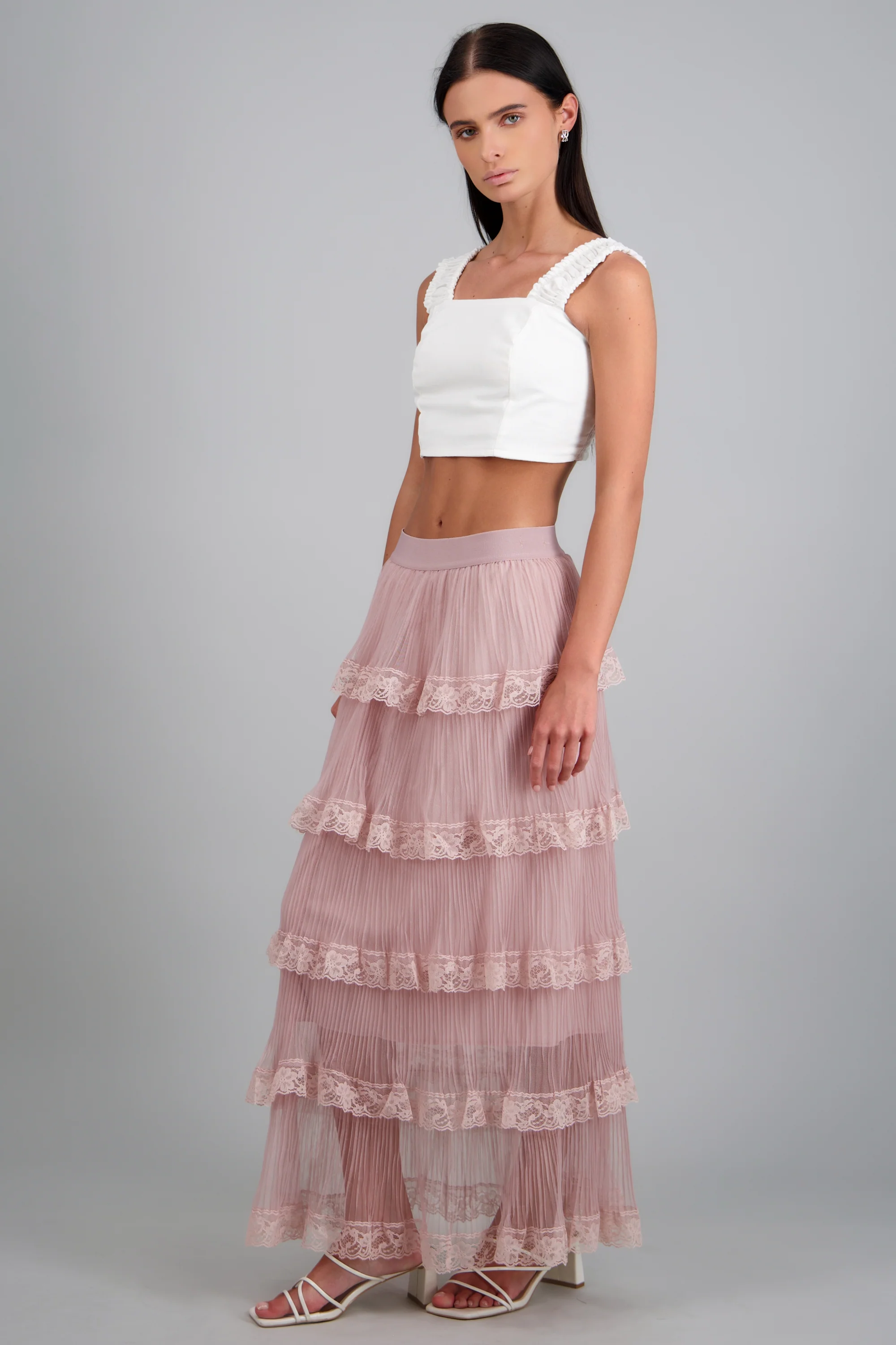 Falda midi olanes
