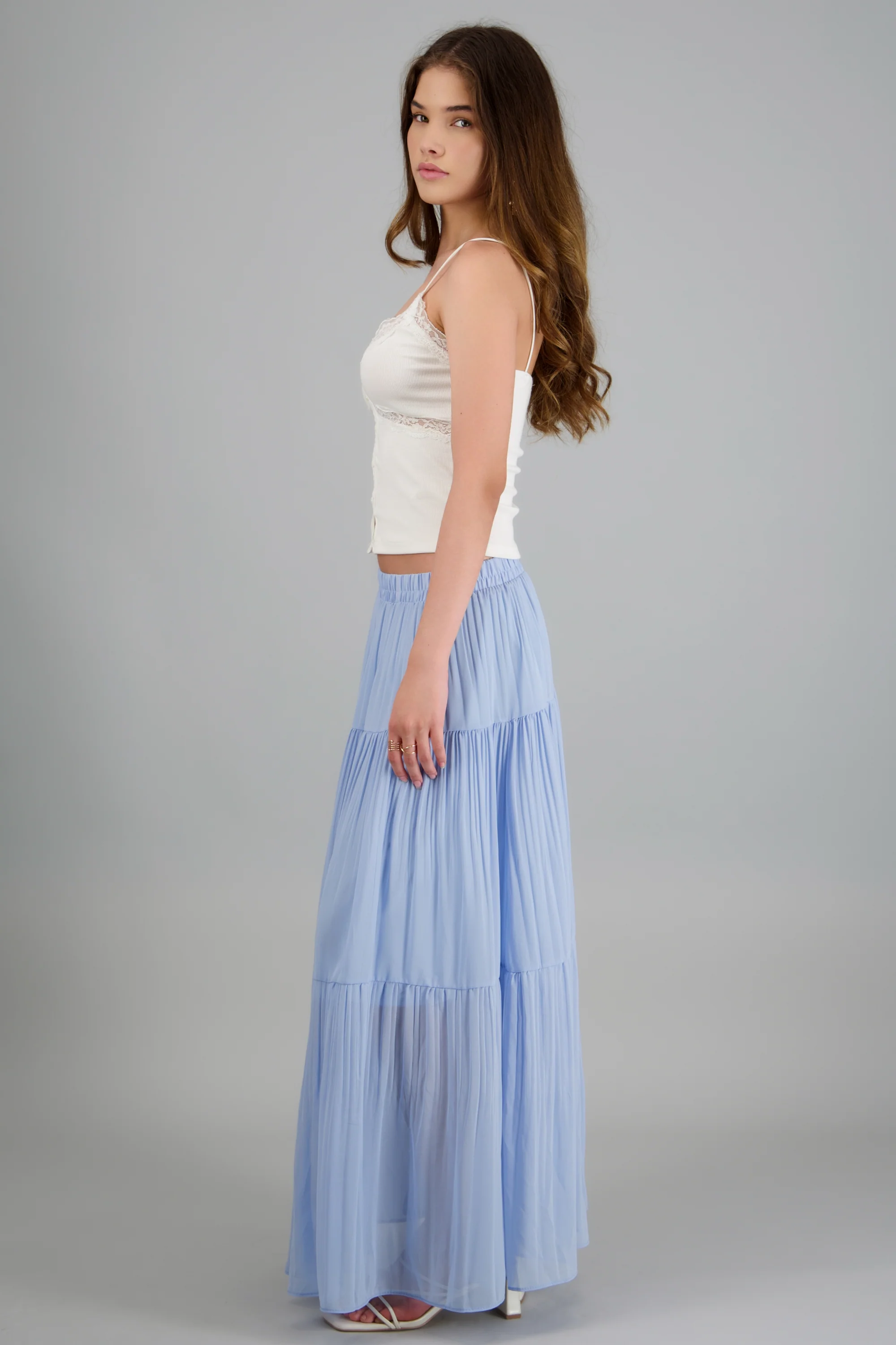 Falda midi tela plizada - Image 3