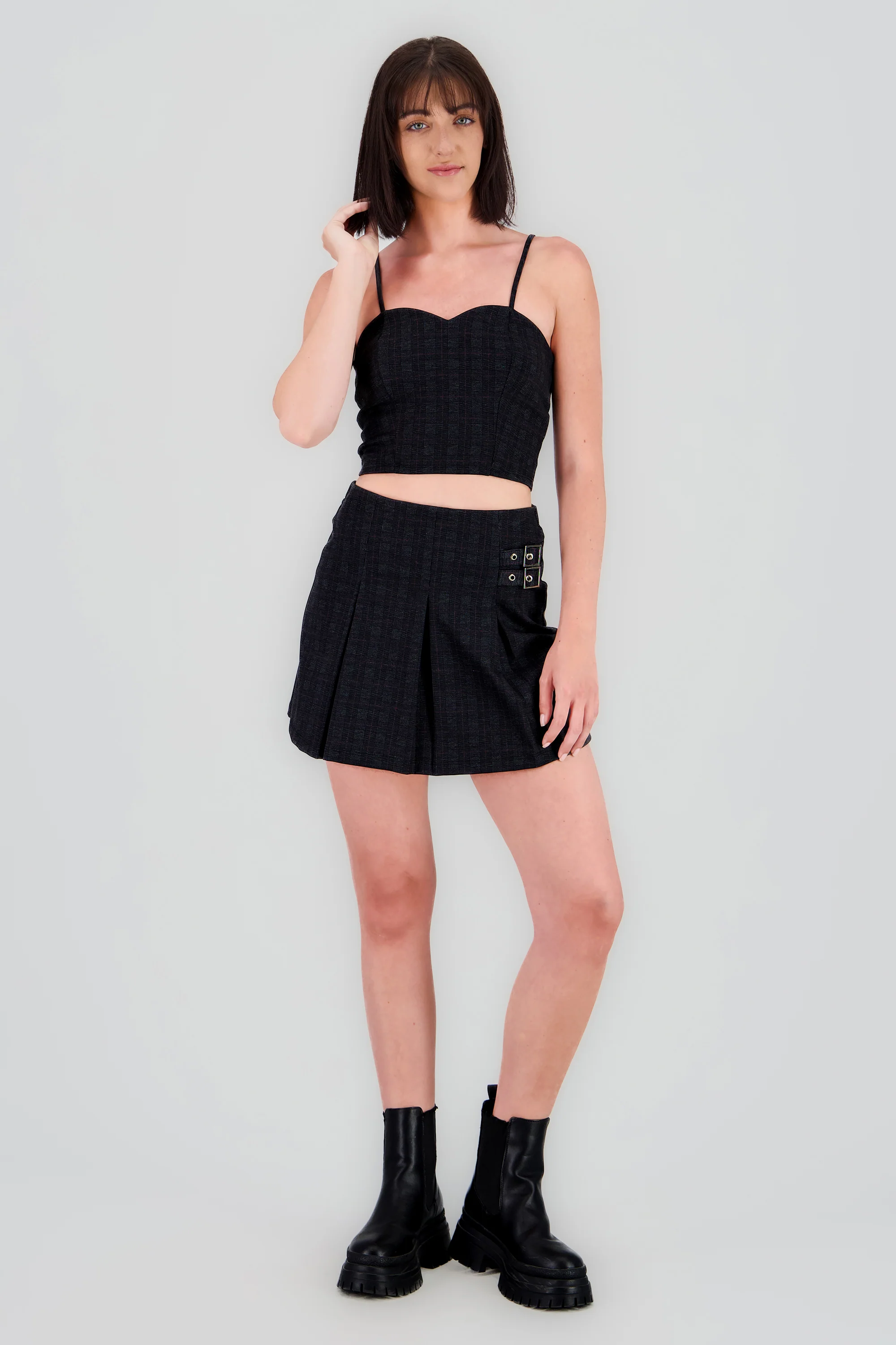 Falda mini detalle doble hevilla