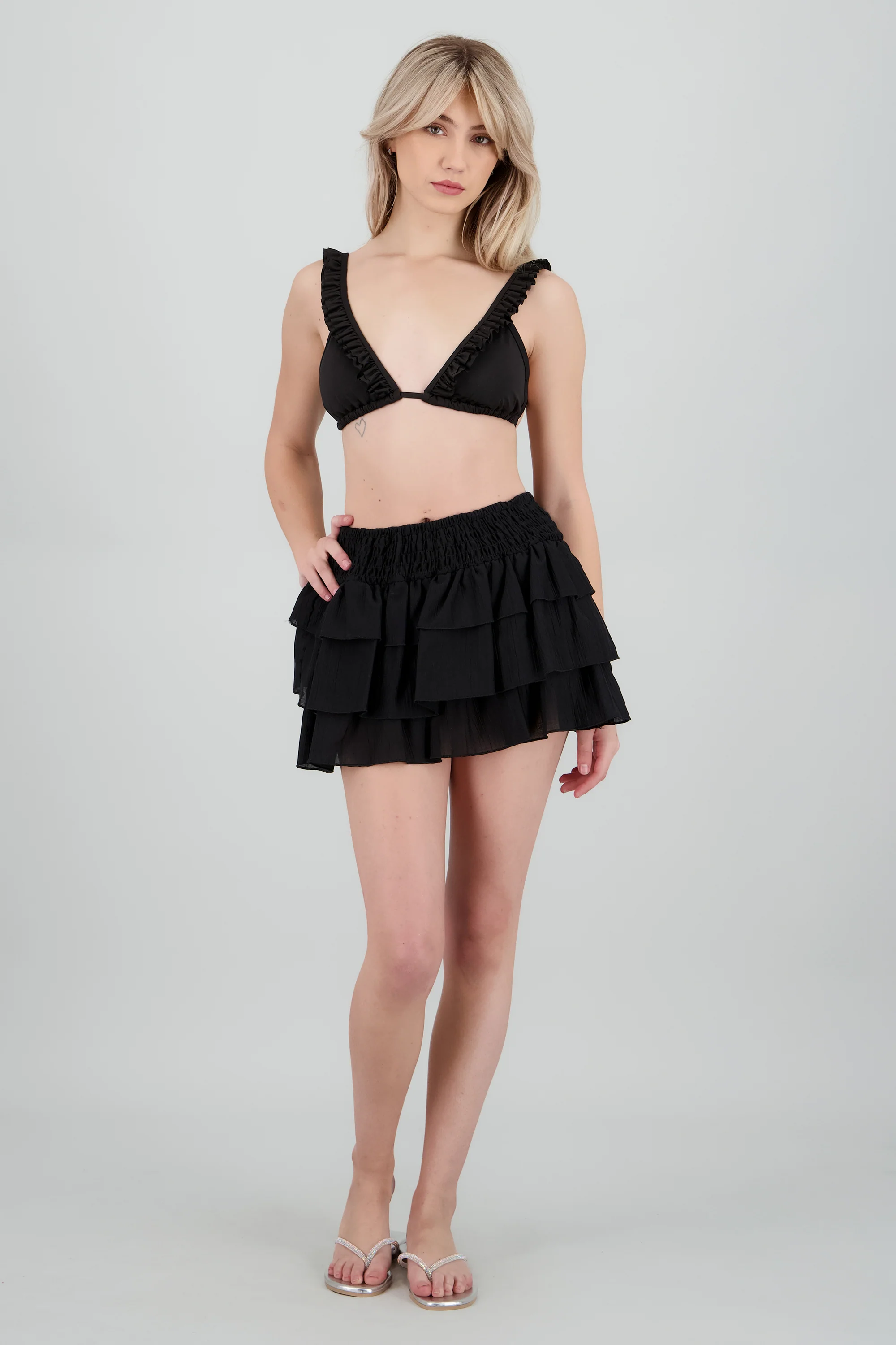 Falda mini olanes smock