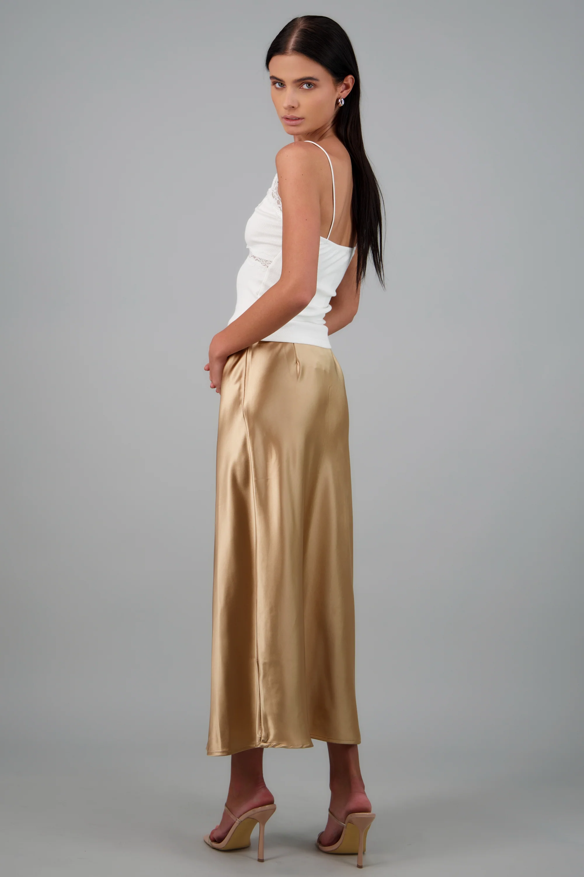 FALDA SATINADA MIDI LISA - Image 4