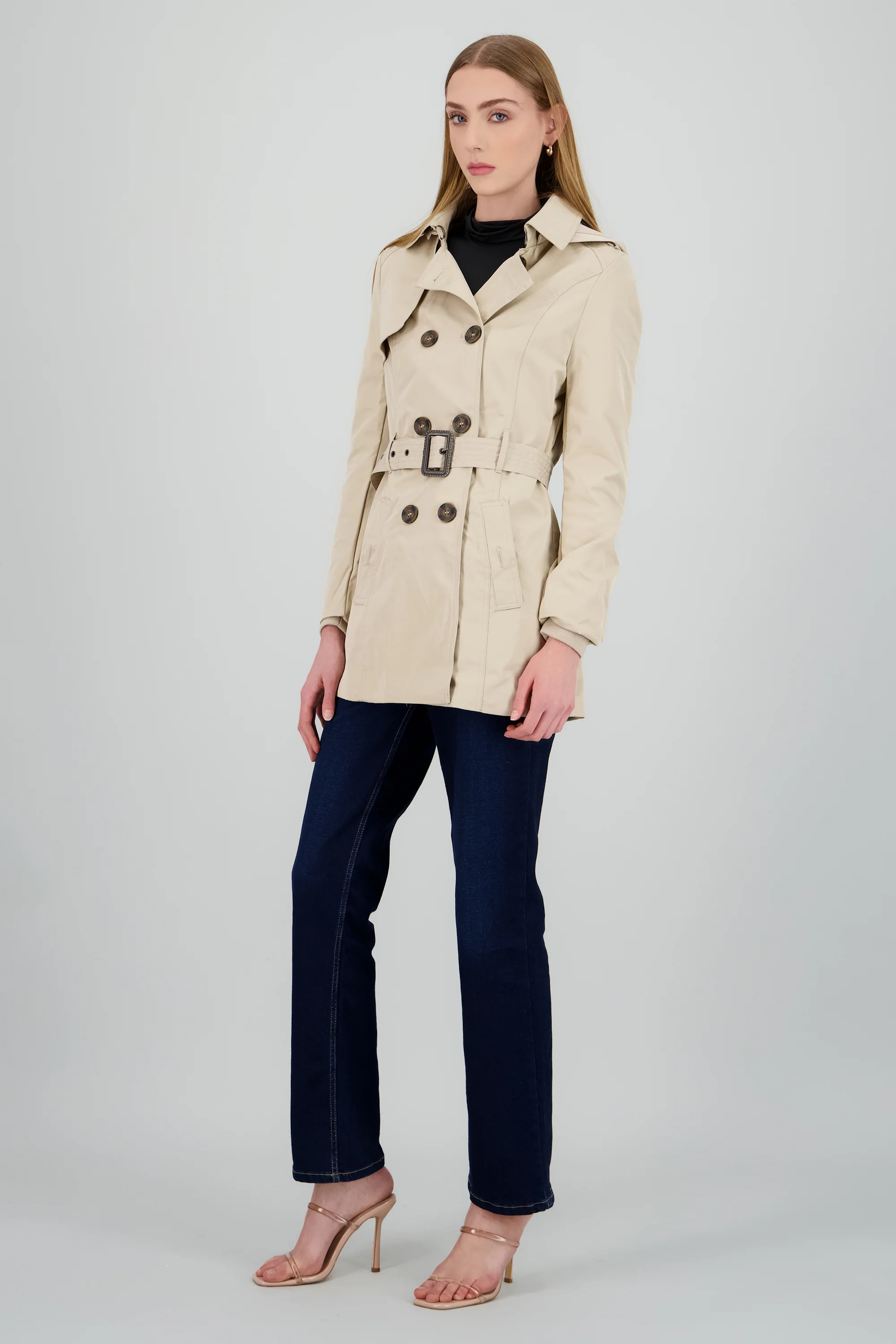 Gabardina ajustada capucha - Image 4