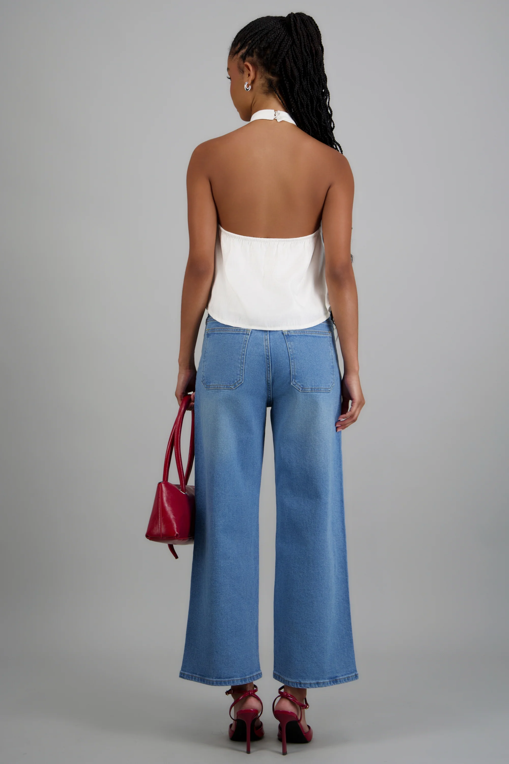 Jeans cropped bolsas parche - Image 6
