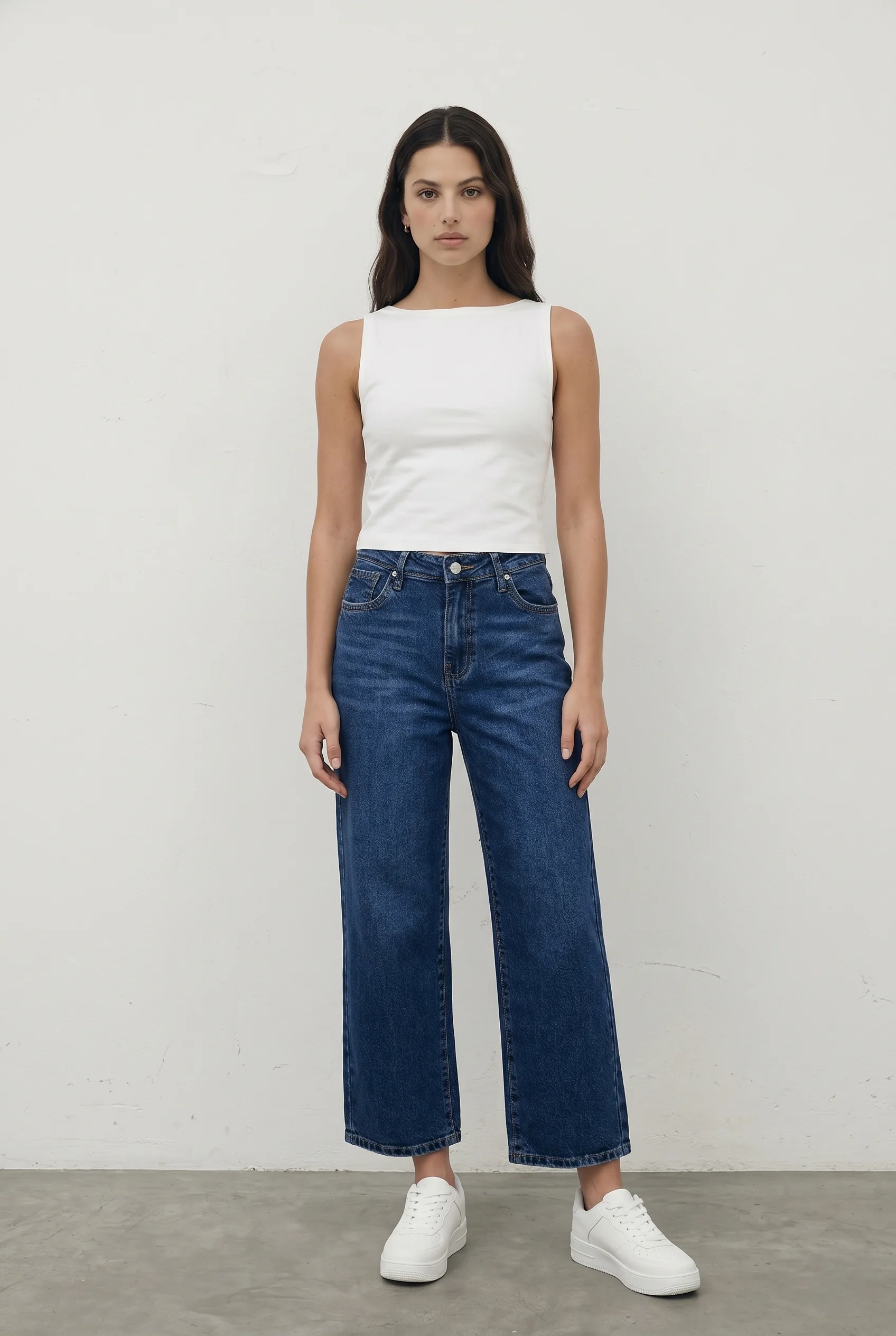 Jeans cropped mid rise