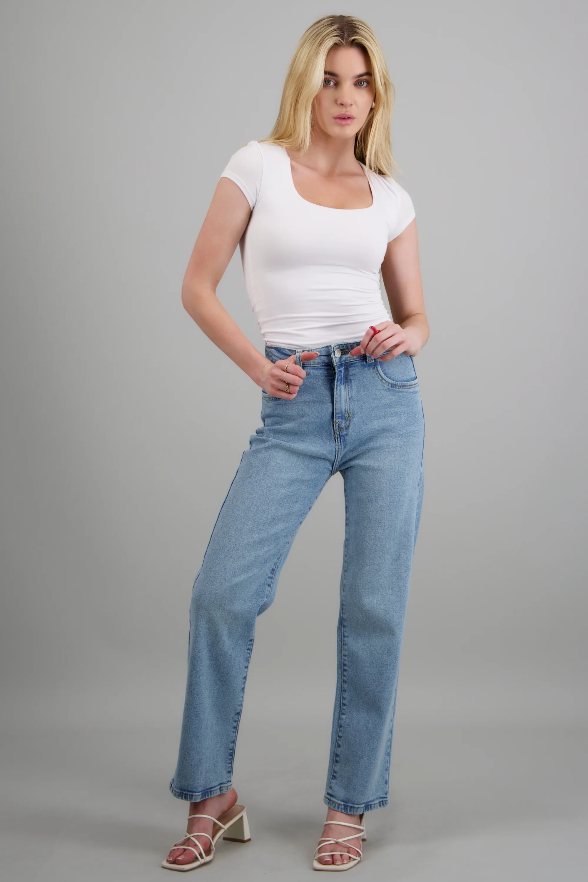Jeans straight mid rise