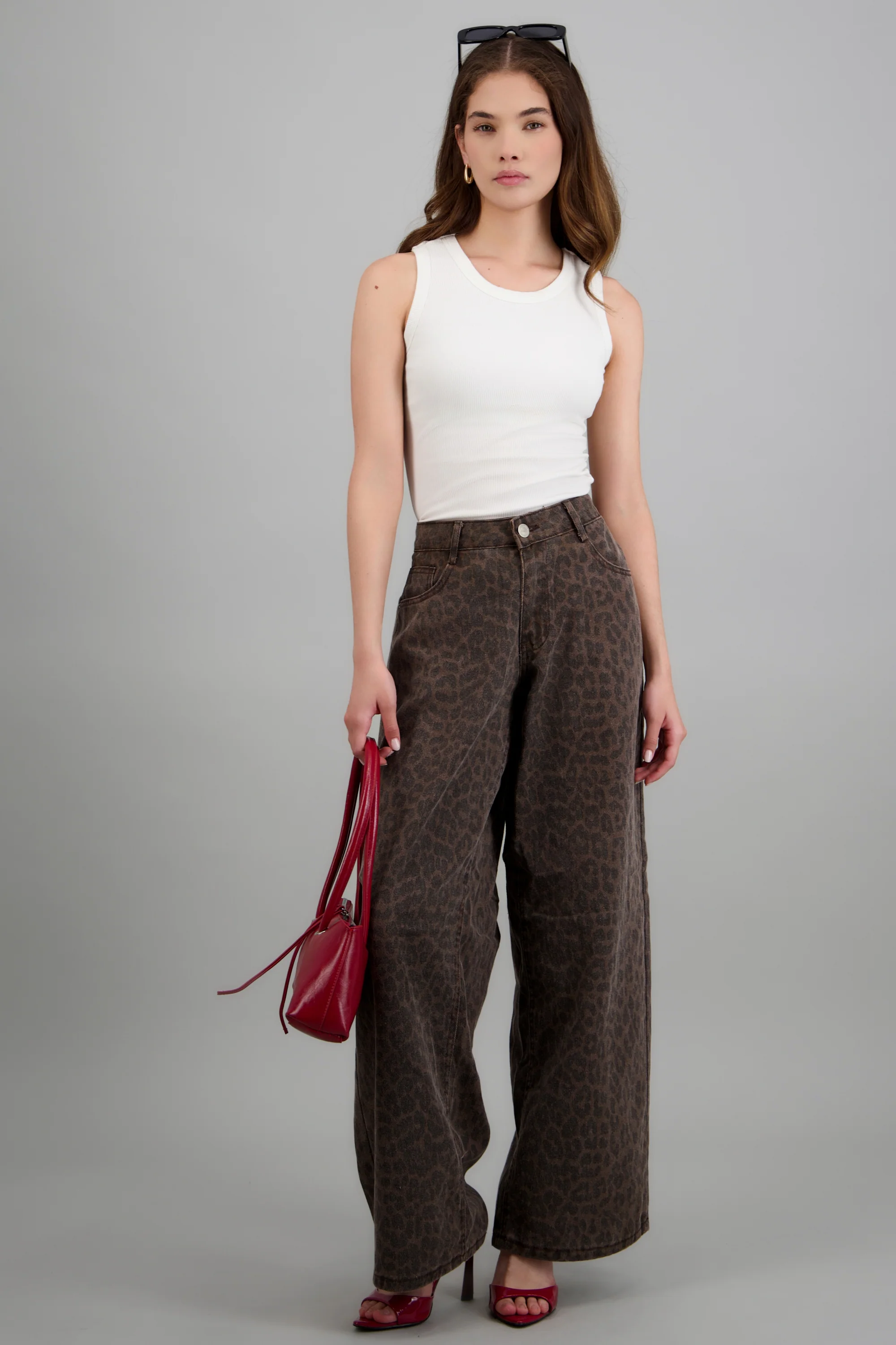 Jeans wide leg animal print - Image 3