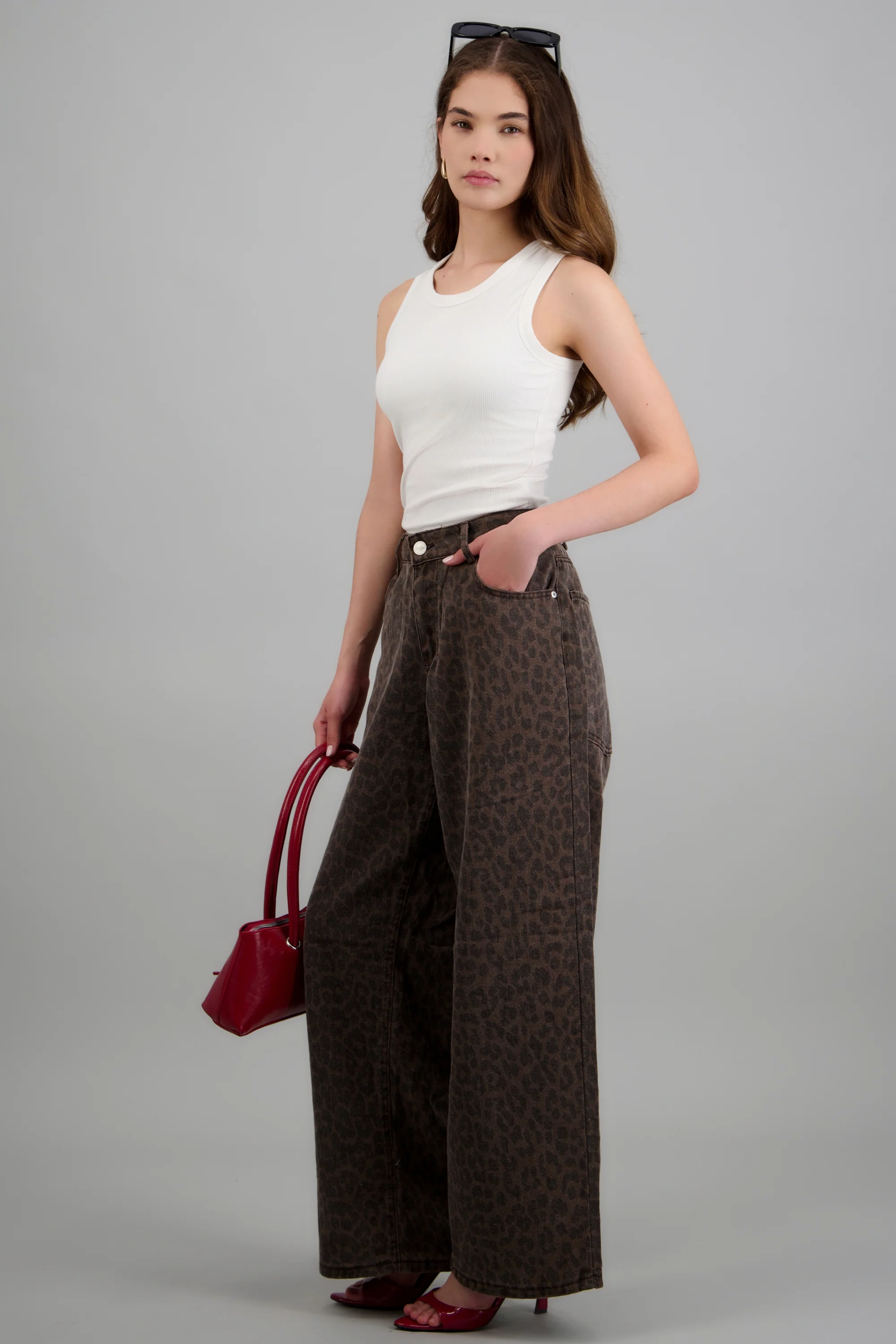 Jeans wide leg animal print - Image 4