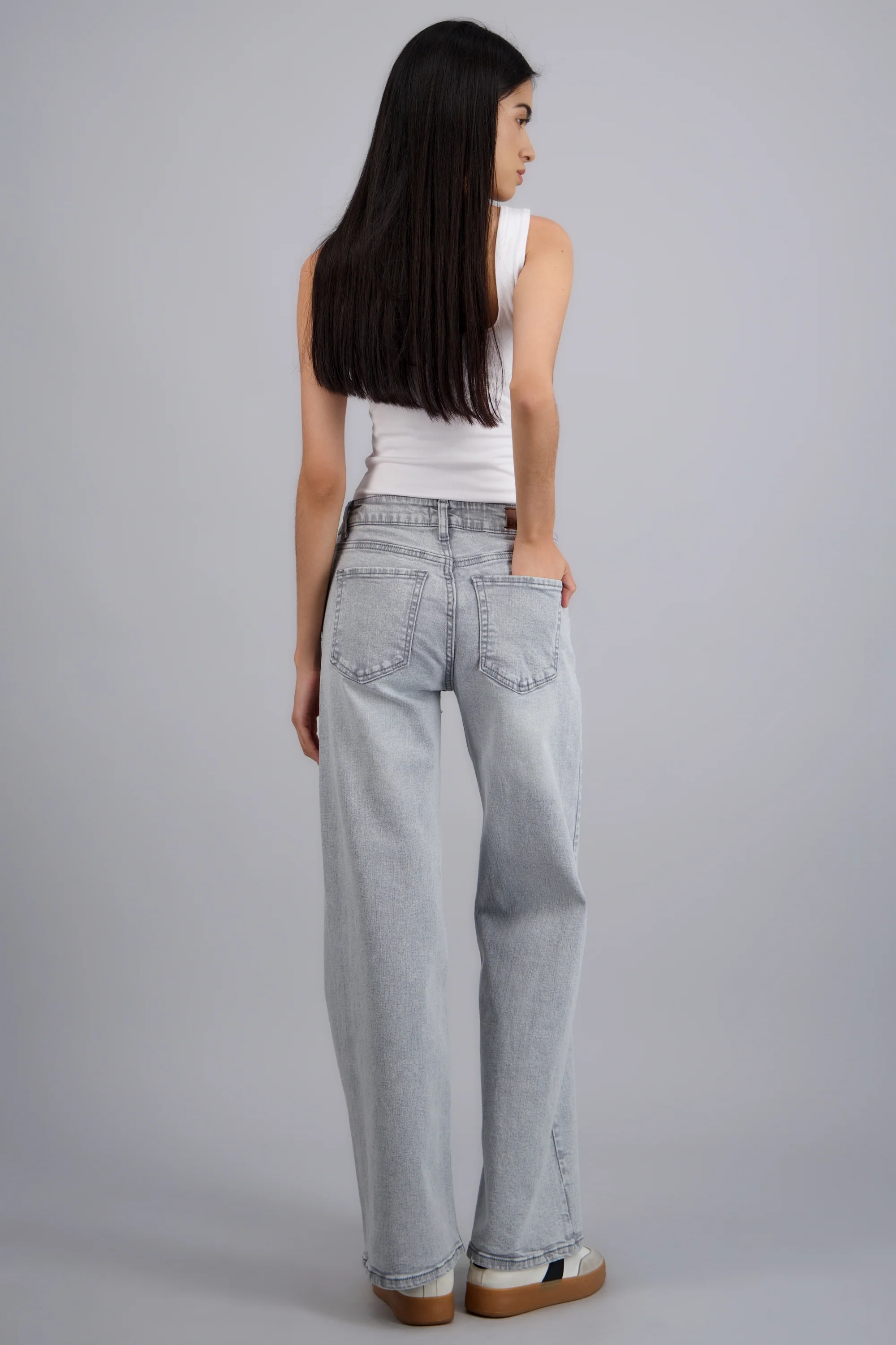 Jeans wide leg cintura baja deslavado - Image 3
