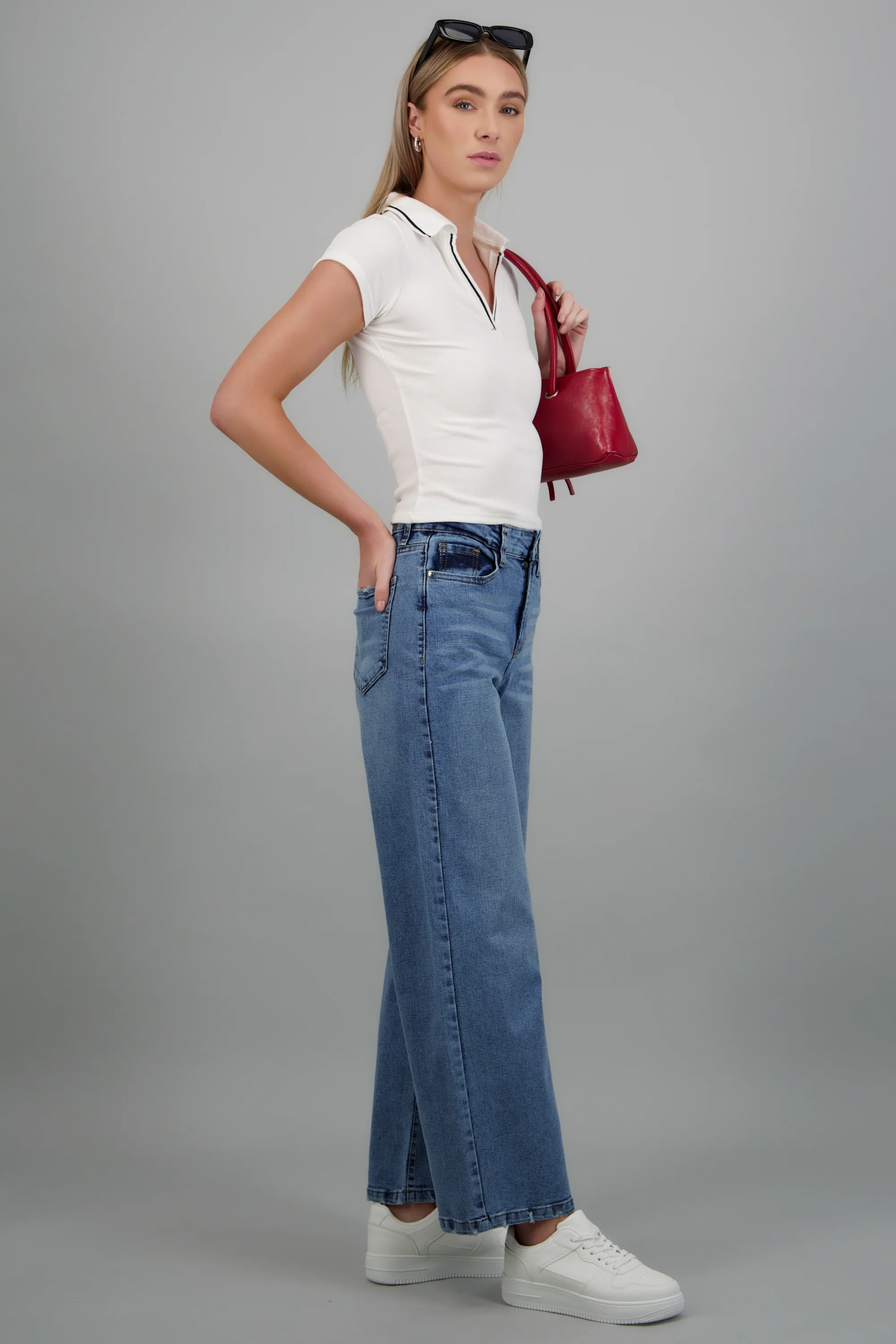 Jeans wide leg cropped - Image 2