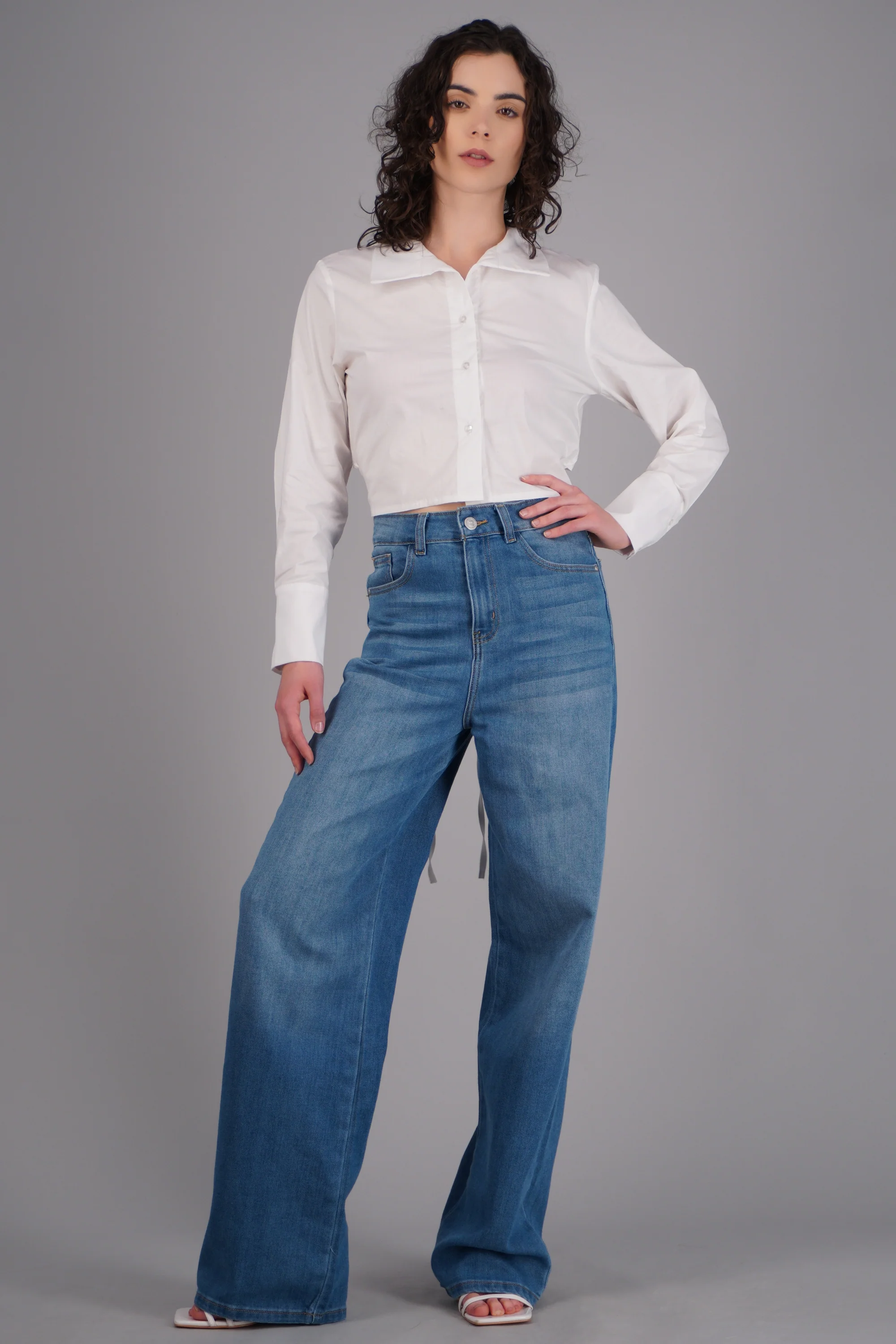 Jeans wide leg desgaste - Image 3