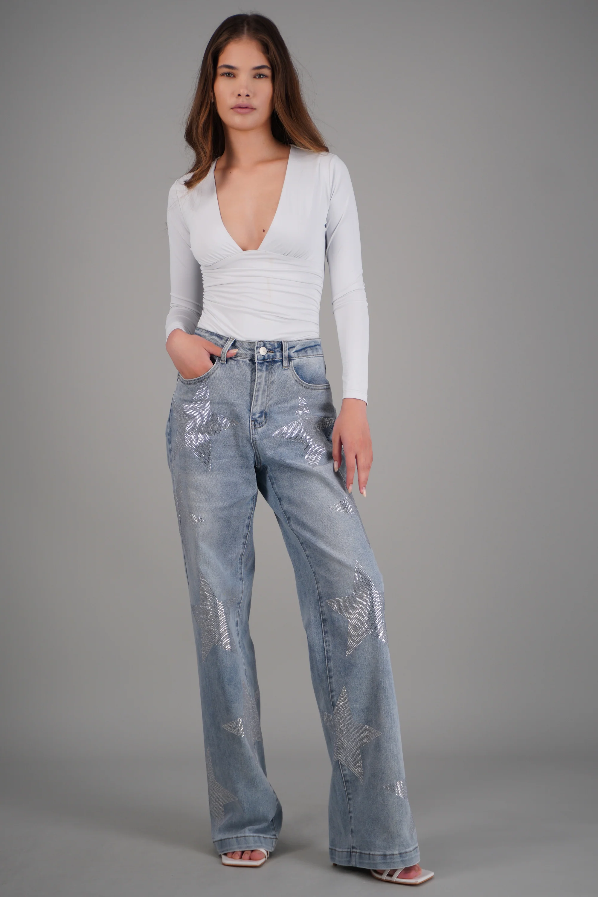 Jeans wide leg estrellas - Image 3