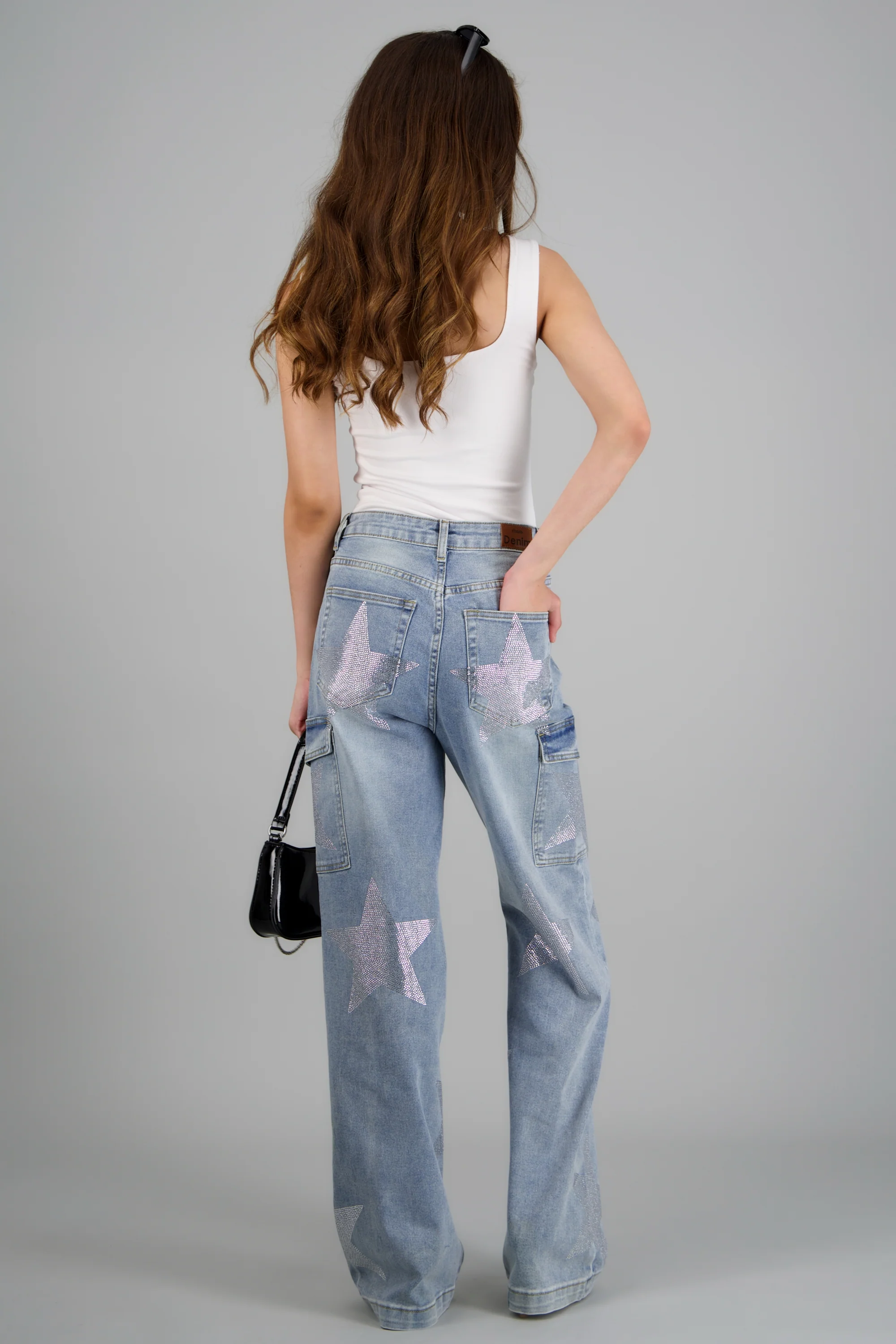 JEANS WIDE LEG ESTRELLAS BRILLOS CARGO - Image 5