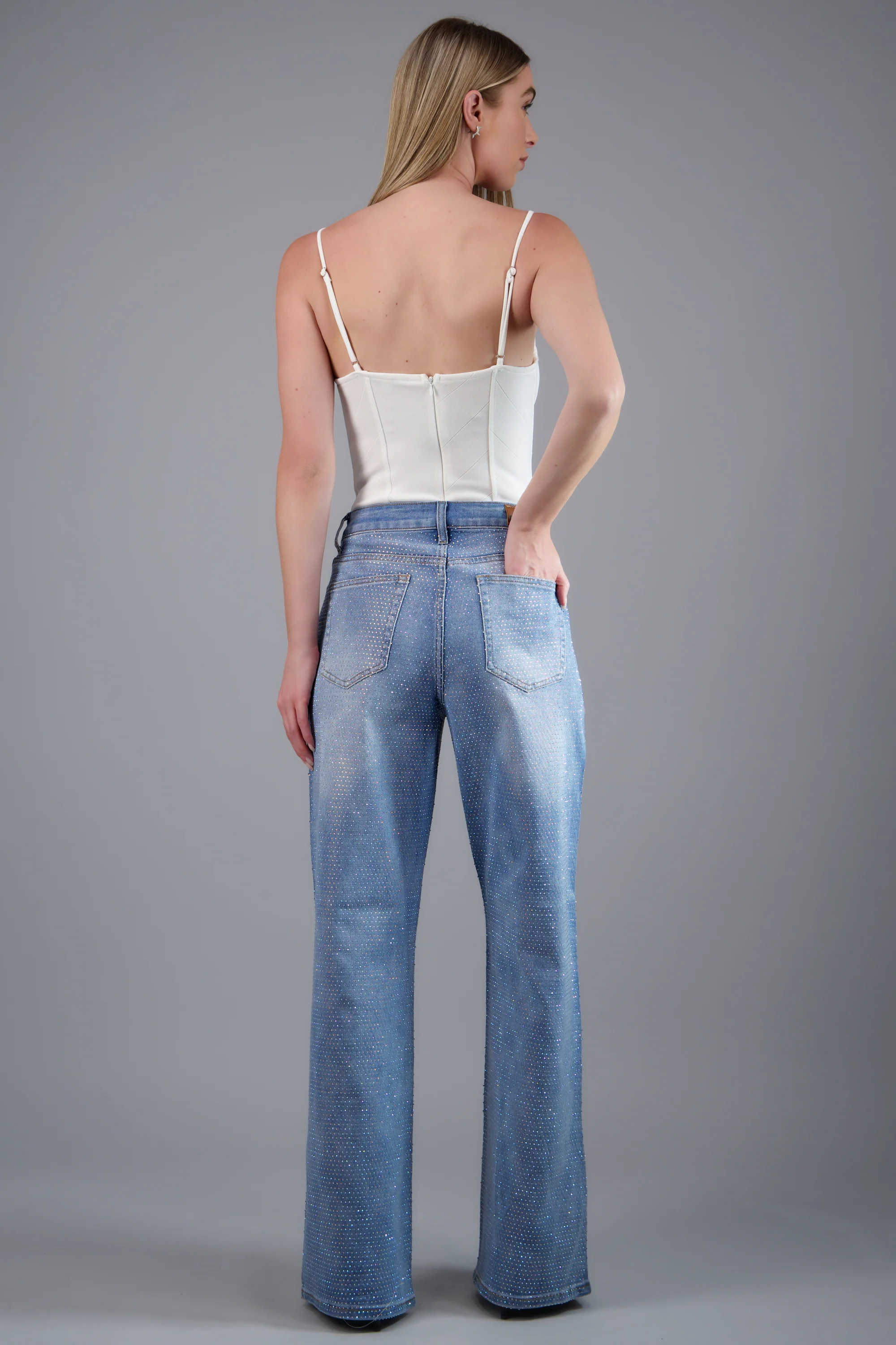Jeans wide leg full brillo - Image 4