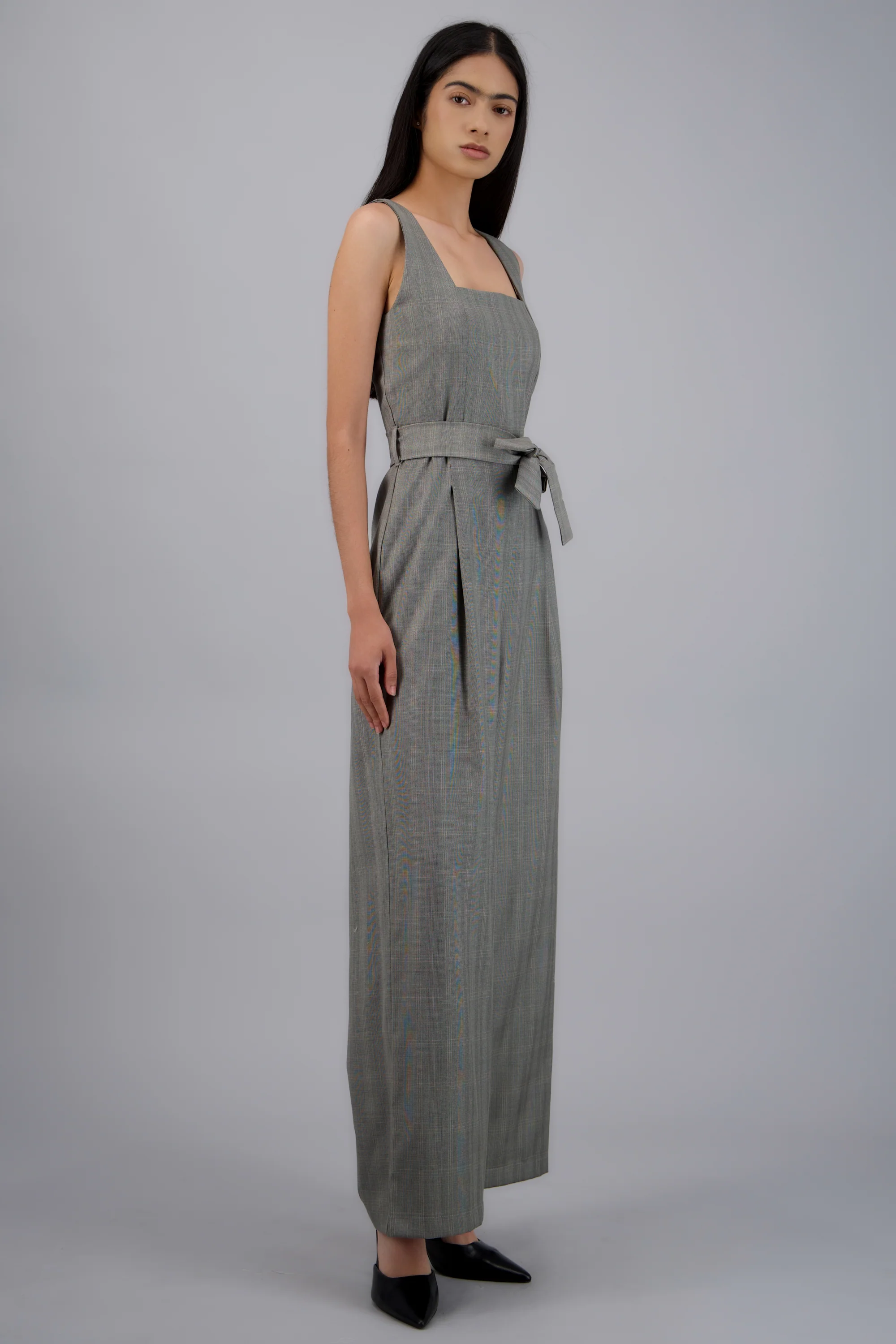 Jumpsuit escote cuadrado detalle cuadros - Image 2