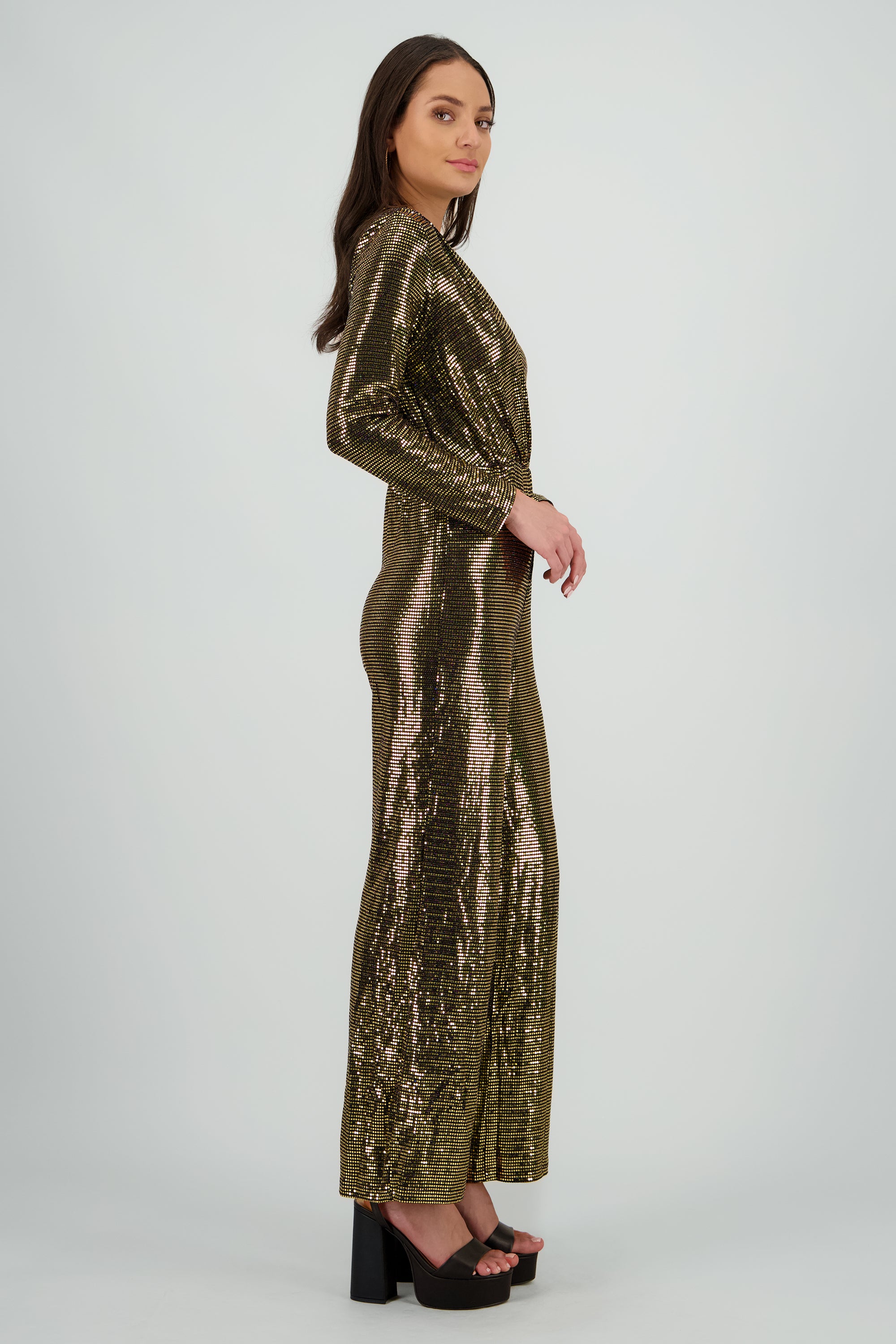 Jumpsuit manga larga con brillos - Image 3