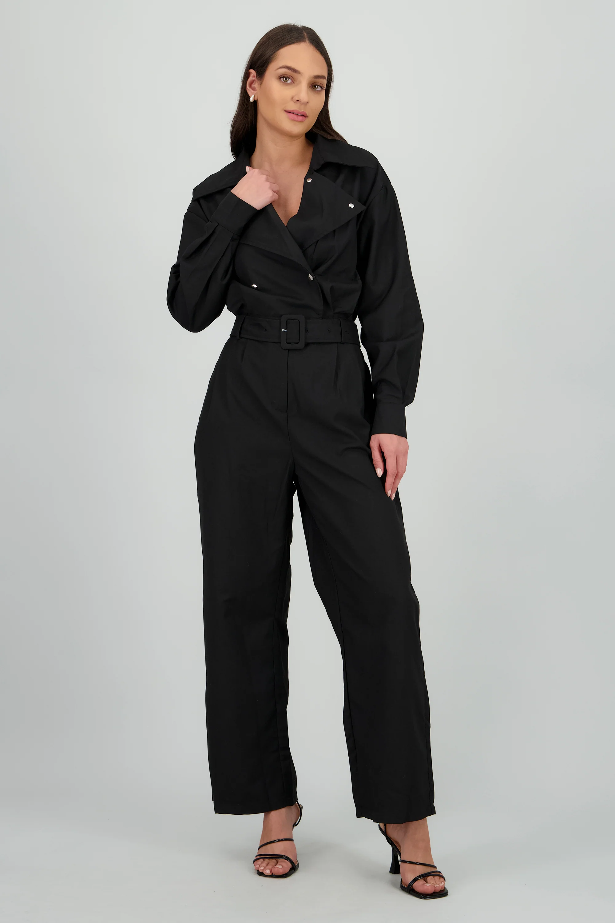 Jumpsuit manga larga cuello biker - Image 2