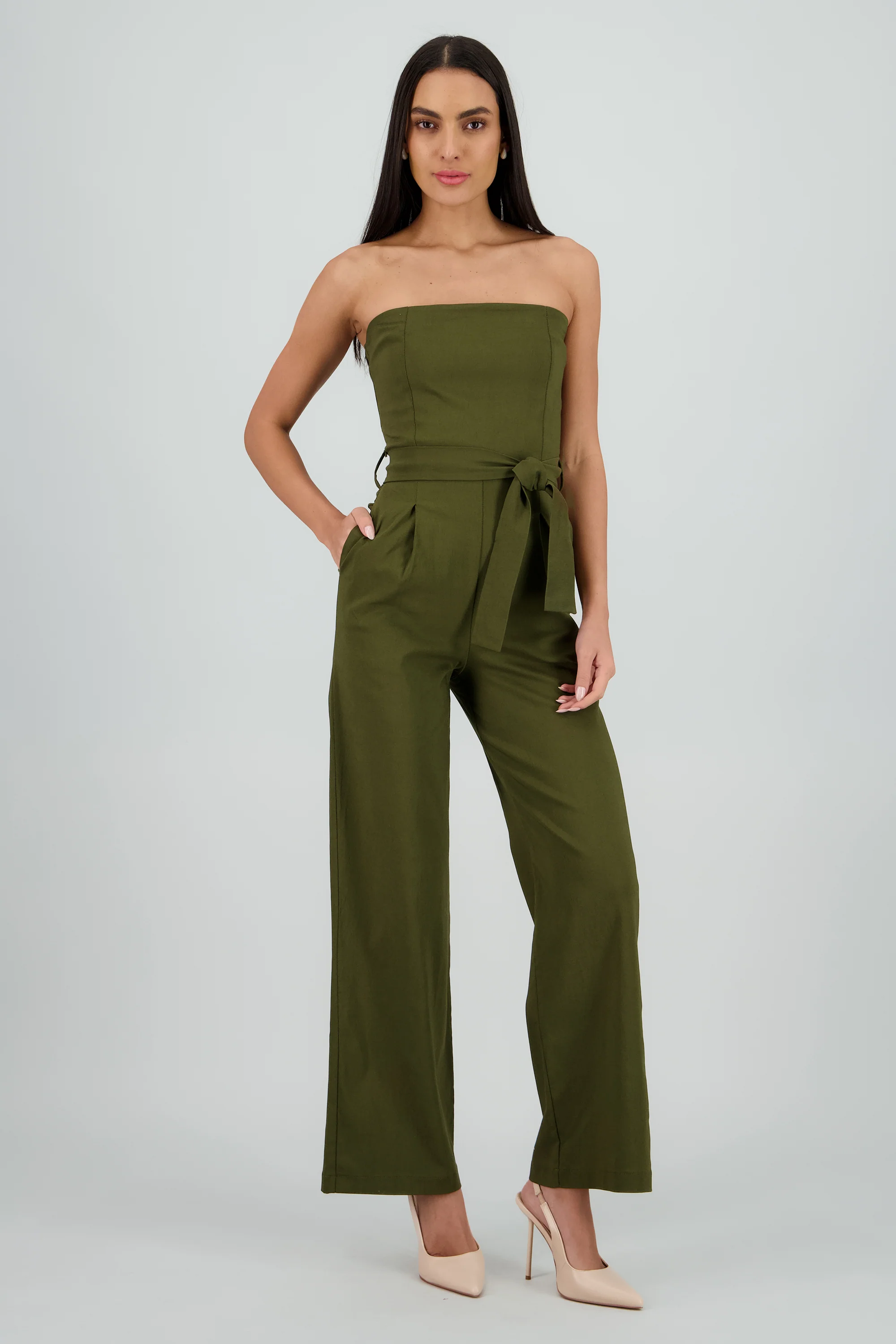 JUMPSUIT STRAPLESS DET CINTURON